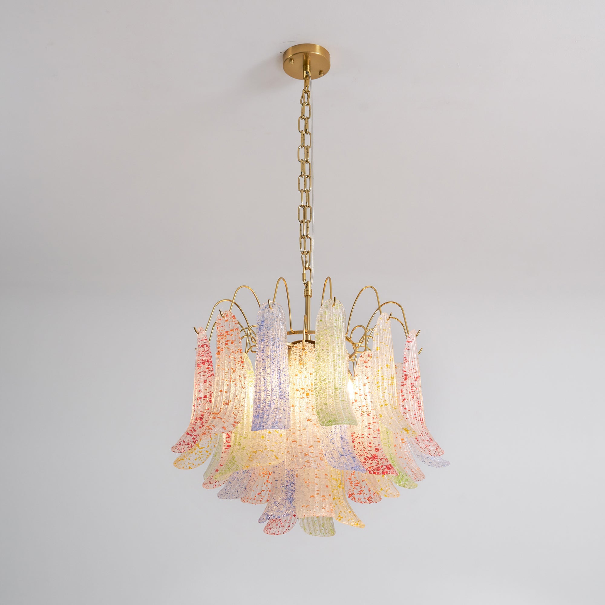Chandelier Murano Glass 19.7 in Colorful Ceiling Lighting Dining Room Decorative Multi Bulb Hanging Fixture | Thomler