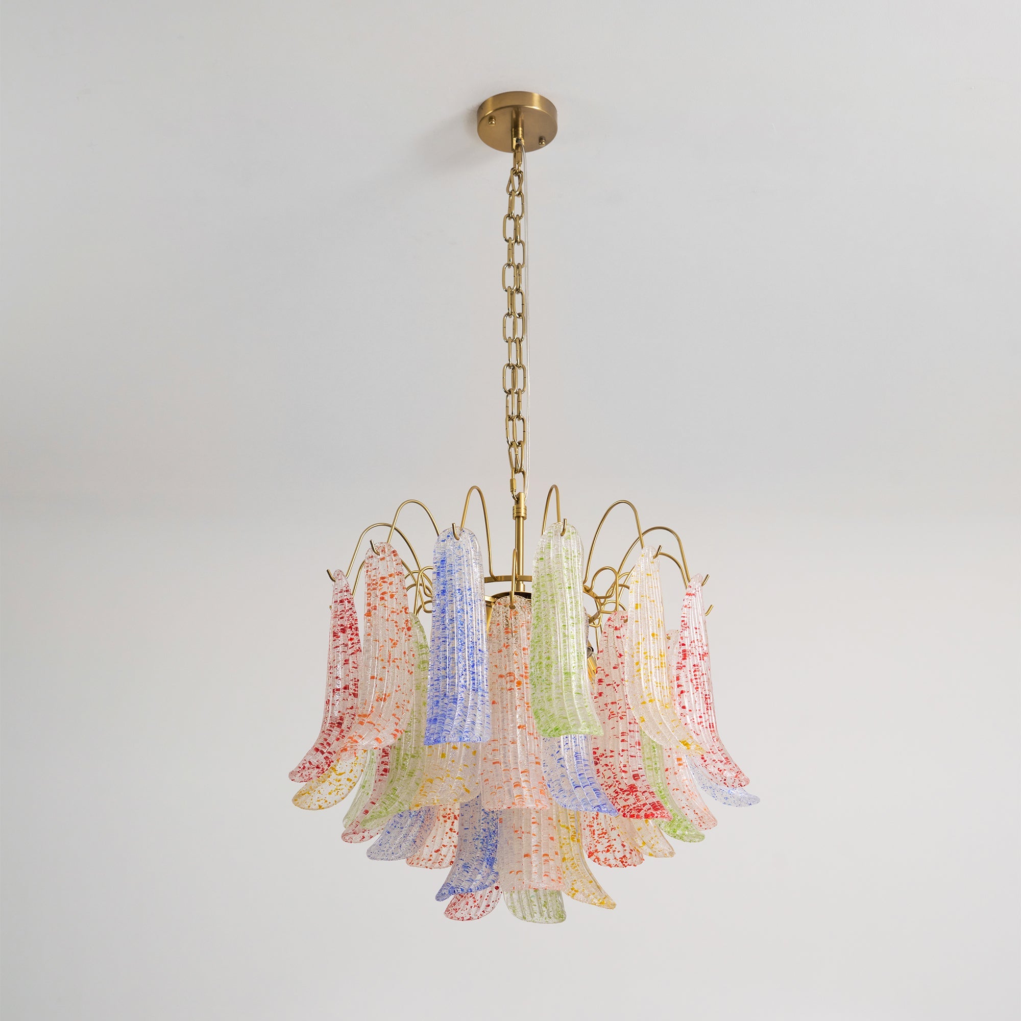 Chandelier Murano Glass 19.7 in Colorful Ceiling Lighting Dining Room Decorative Multi Bulb Hanging Fixture | Thomler