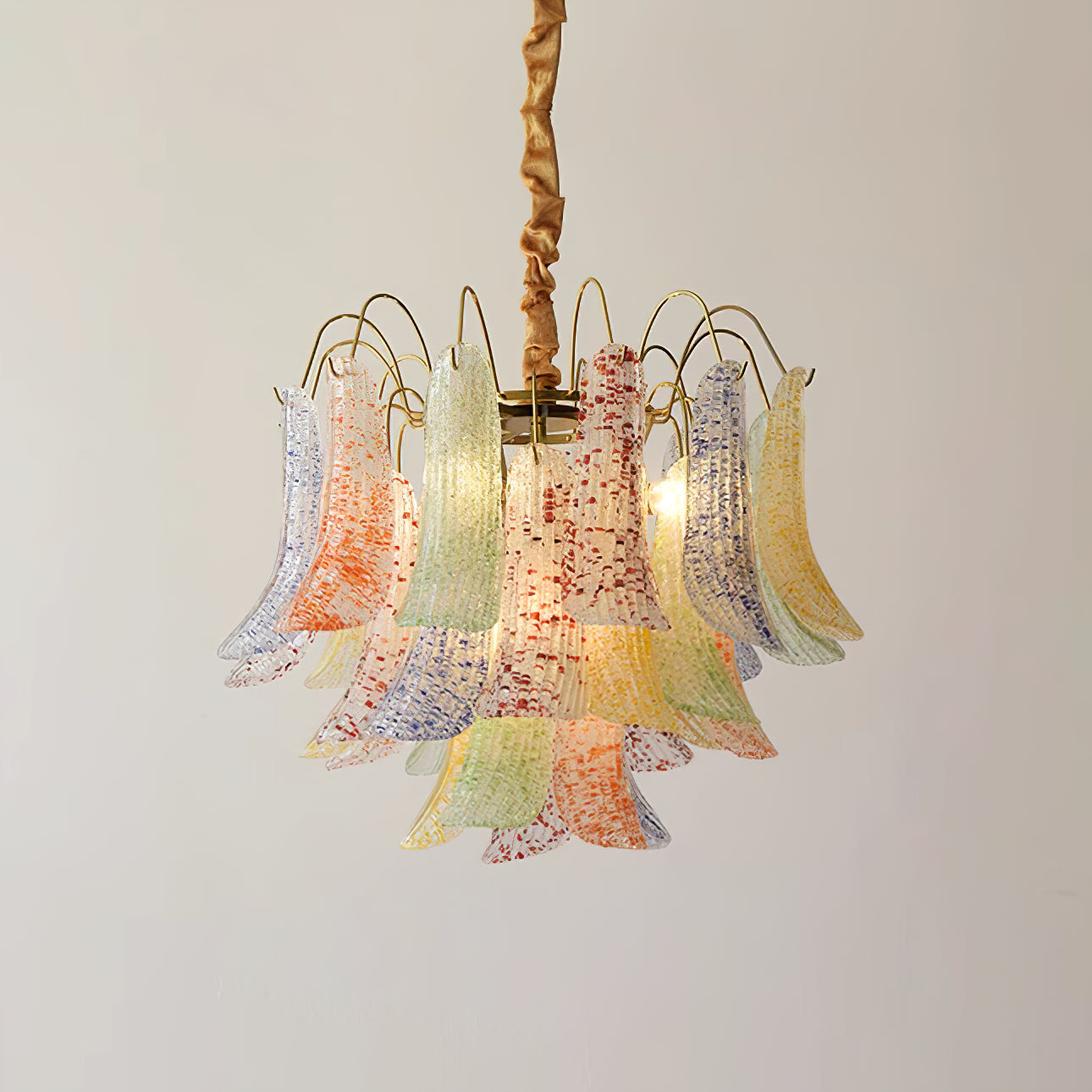 Chandelier Murano Glass 19.7 in Colorful Ceiling Lighting Dining Room Decorative Multi Bulb Hanging Fixture | Thomler