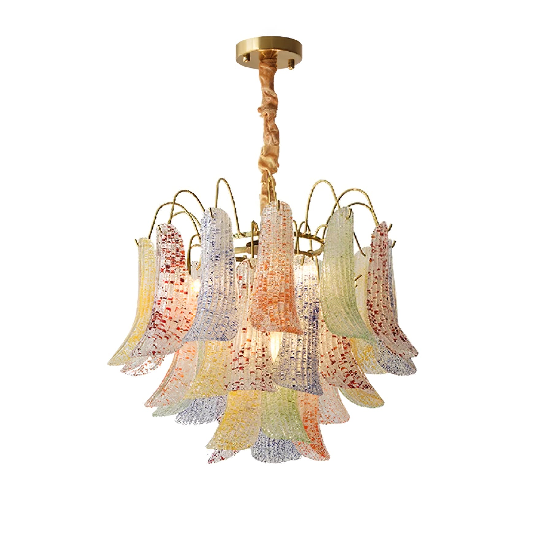 Chandelier Murano Glass 19.7 in Colorful Ceiling Lighting Dining Room Decorative Multi Bulb Hanging Fixture | Thomler