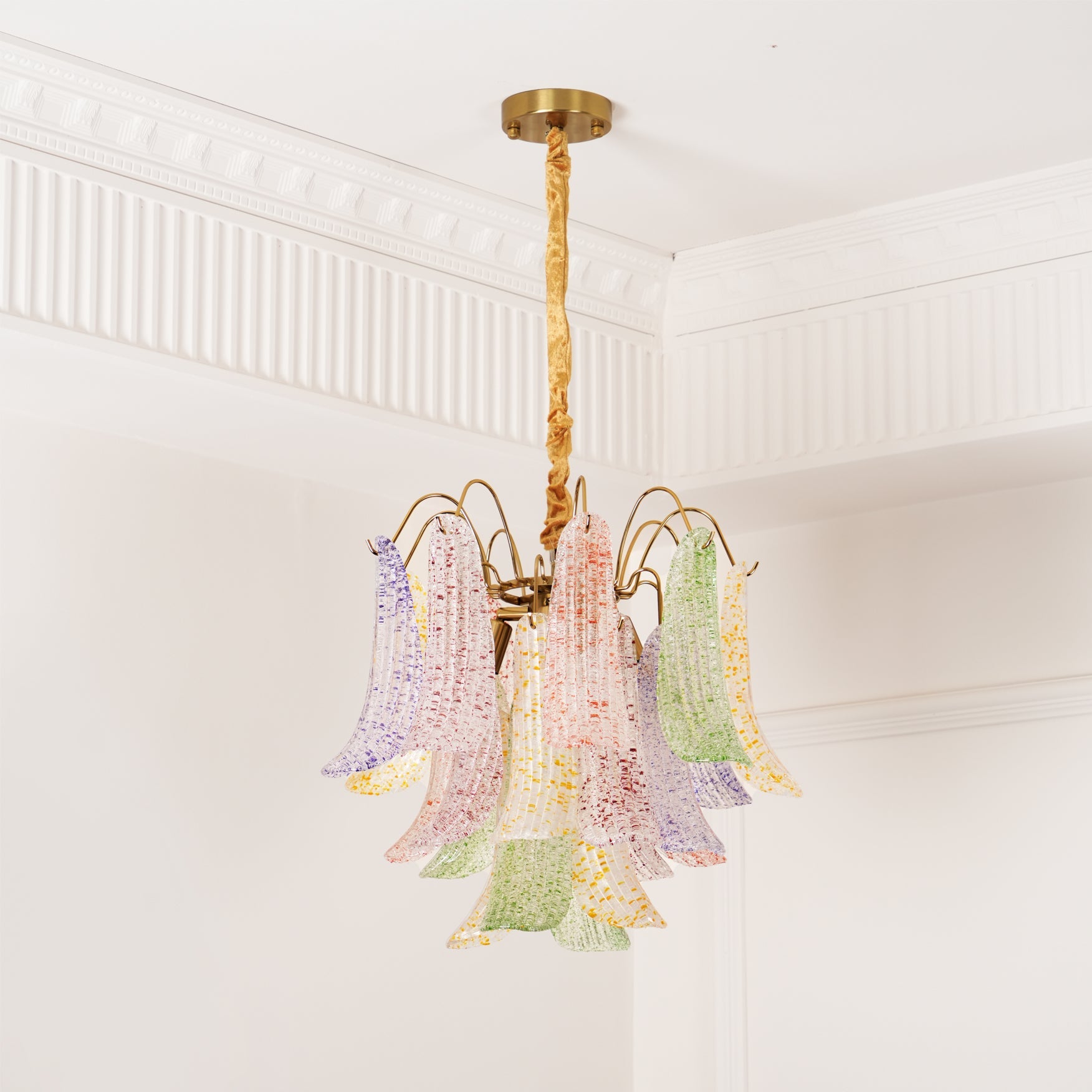 Chandelier Murano Glass 19.7 in Colorful Ceiling Lighting Dining Room Decorative Multi Bulb Hanging Fixture | Thomler