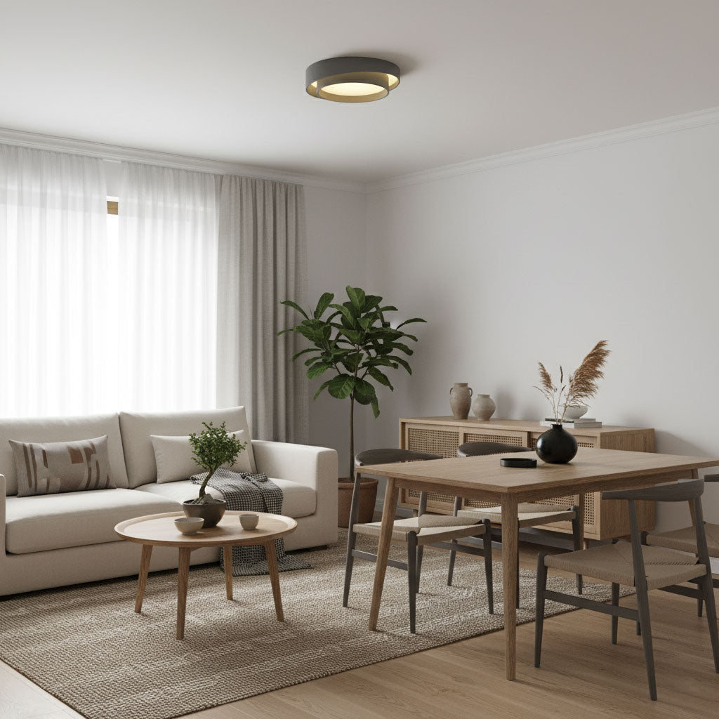 Modern LED Ceiling Light 15.7 in Flush Mount Living Room Bedroom Minimalist Acrylic Fixture | Thomler