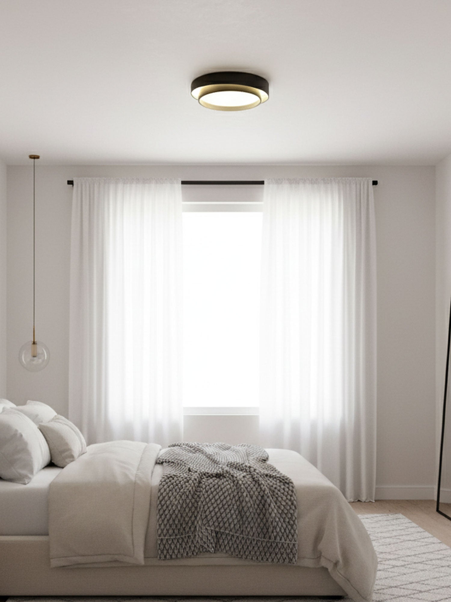 Modern LED Ceiling Light 15.7 in Flush Mount Living Room Bedroom Minimalist Acrylic Fixture | Thomler