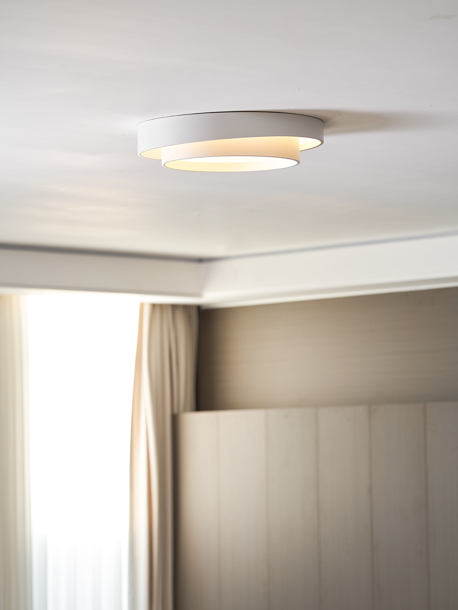 Ceiling Light Metal Integrated LED 40.0 cm White Modern Living Room Bedroom Flush Mount Lamp | Thomler