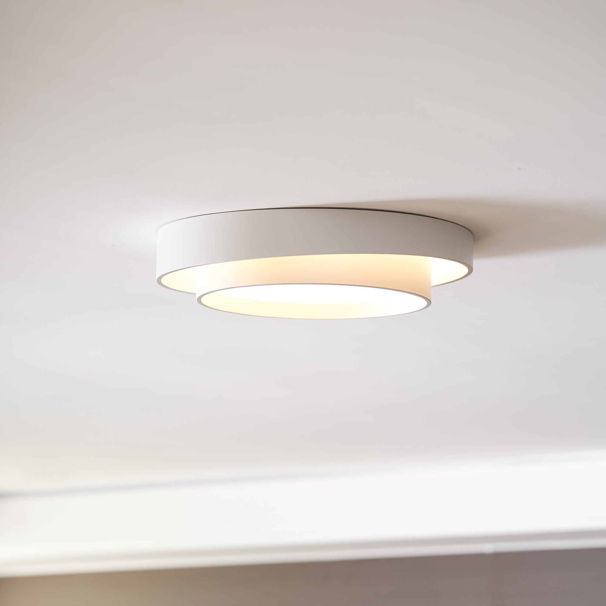 Ceiling Light Metal Integrated LED 40.0 cm White Modern Living Room Bedroom Flush Mount Lamp | Thomler