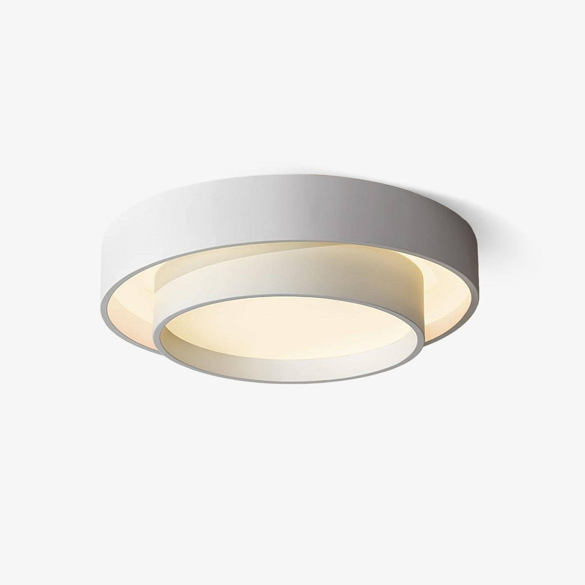Modern Layered Drum Flush Mount Ceiling Light with Integrated LED for Living Room & Bedroom | Thomler