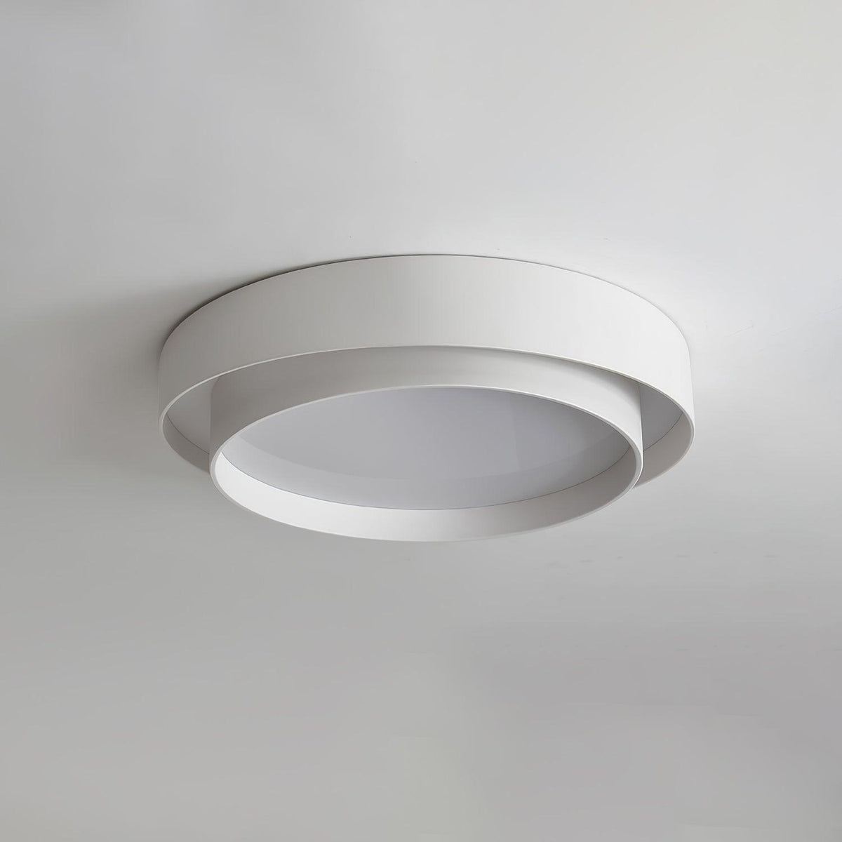 Modern Cylindrical Dual Ring Flush Mount LED Ceiling Light – Adjustable Brightness Overhead Fixture | Thomler