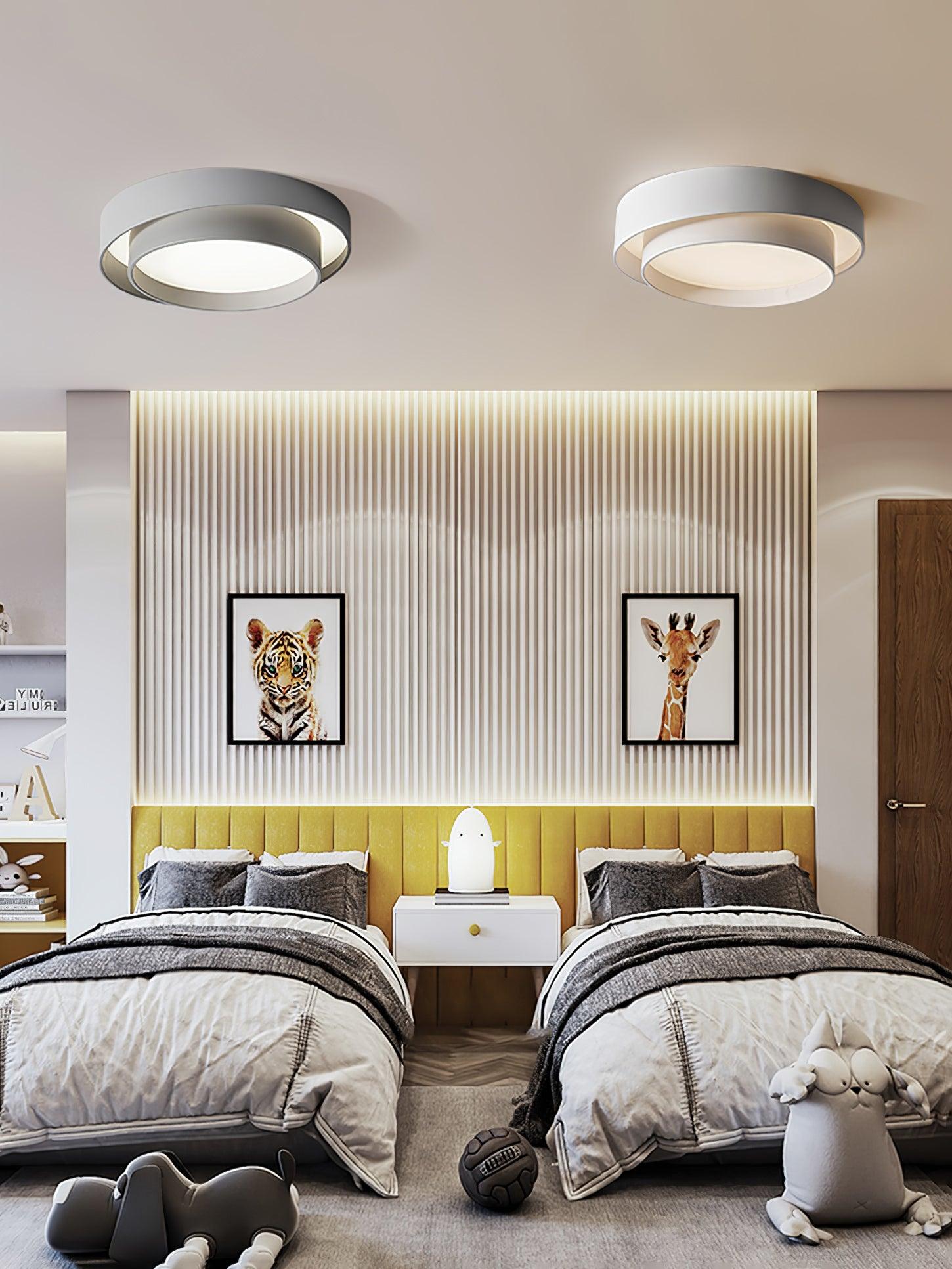 Ceiling Light Metal Integrated LED 40.0 cm White Modern Living Room Bedroom Flush Mount Lamp | Thomler