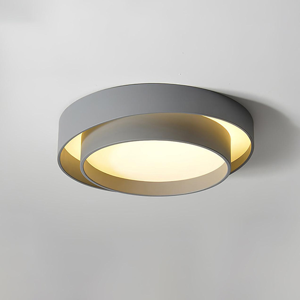 Modern Layered Drum Flush Mount Ceiling Light with Integrated LED for Living Room & Bedroom | Thomler