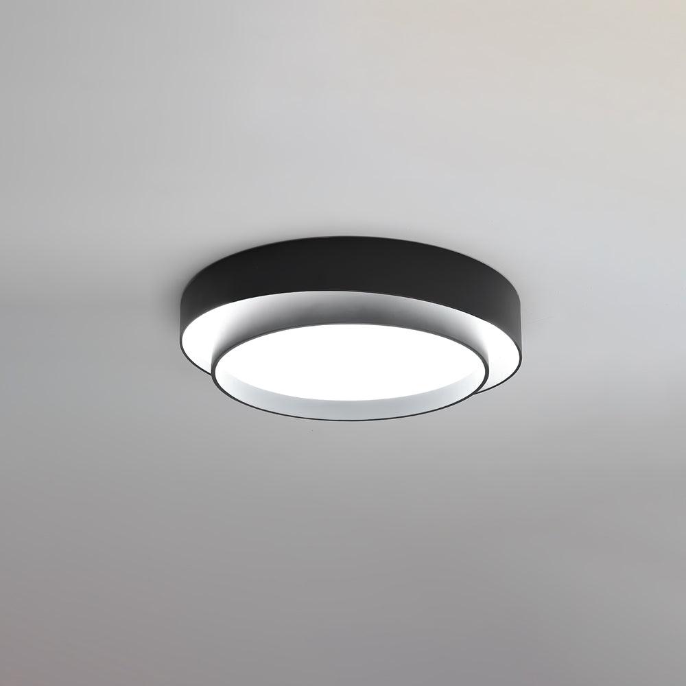 Modern Layered Drum Flush Mount Ceiling Light with Integrated LED for Living Room & Bedroom | Thomler