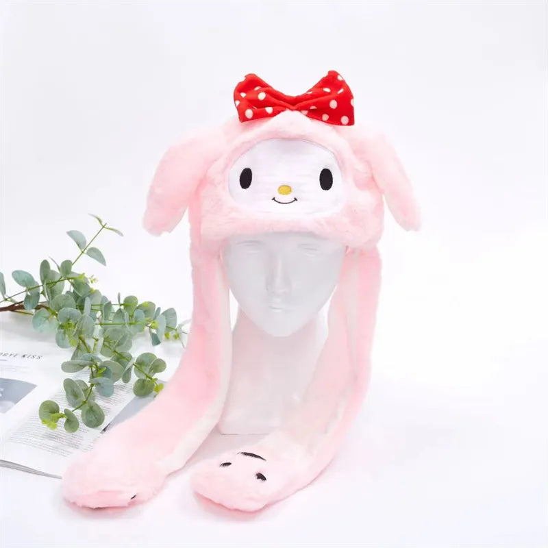Plush Hat with Pop-Up Ears for Kids & Adults – Interactive Cosplay Beanie with Squeeze Paws | Fun Winter Accessory for Parties, Christmas | Thomler