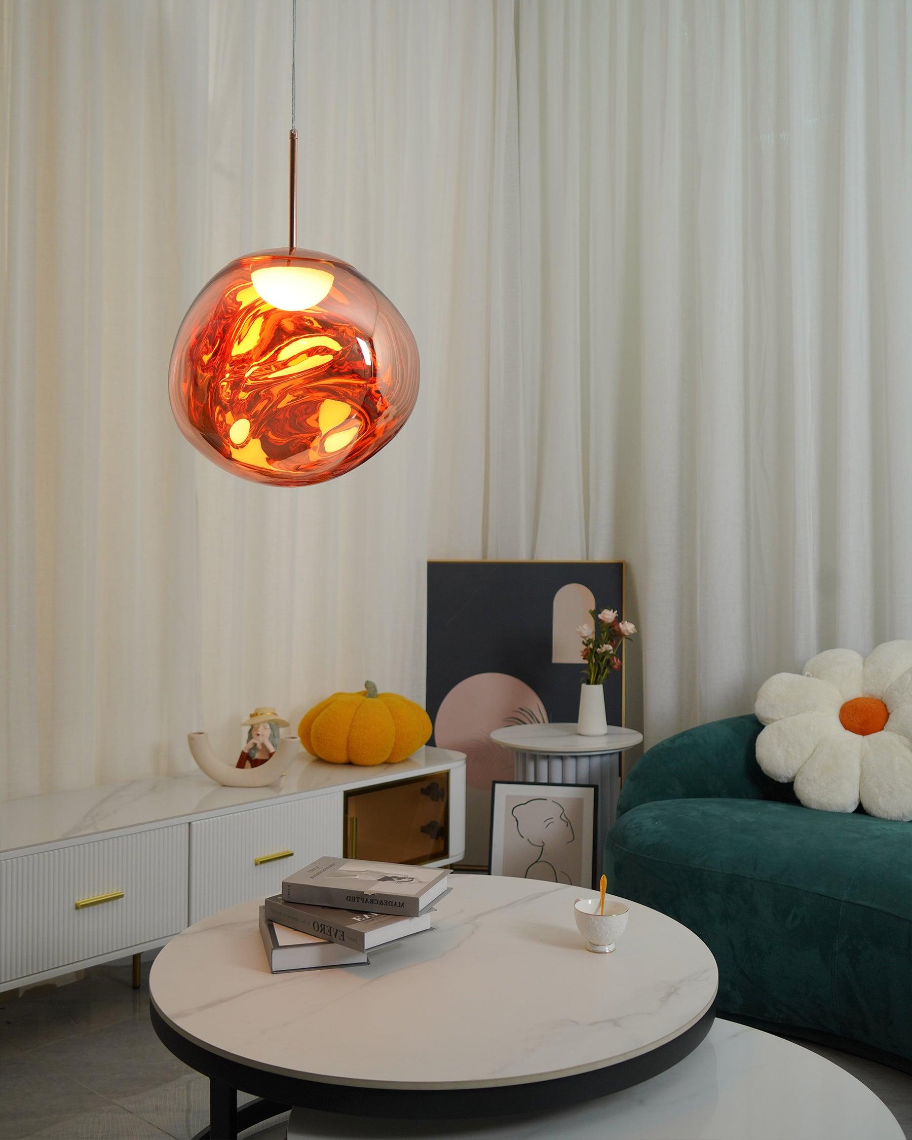 Pendant Lamp Metal 11 in Adjustable Ceiling Light Silver Gold Rose Gold Smoky Gray | Thomler