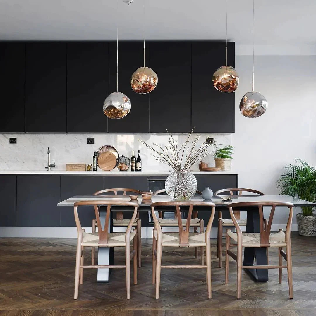 Pendant Light Mirrored Glass Sphere E27 Adjustable Dining Room Kitchen Island Hanging Ceiling Lamp | Thomler