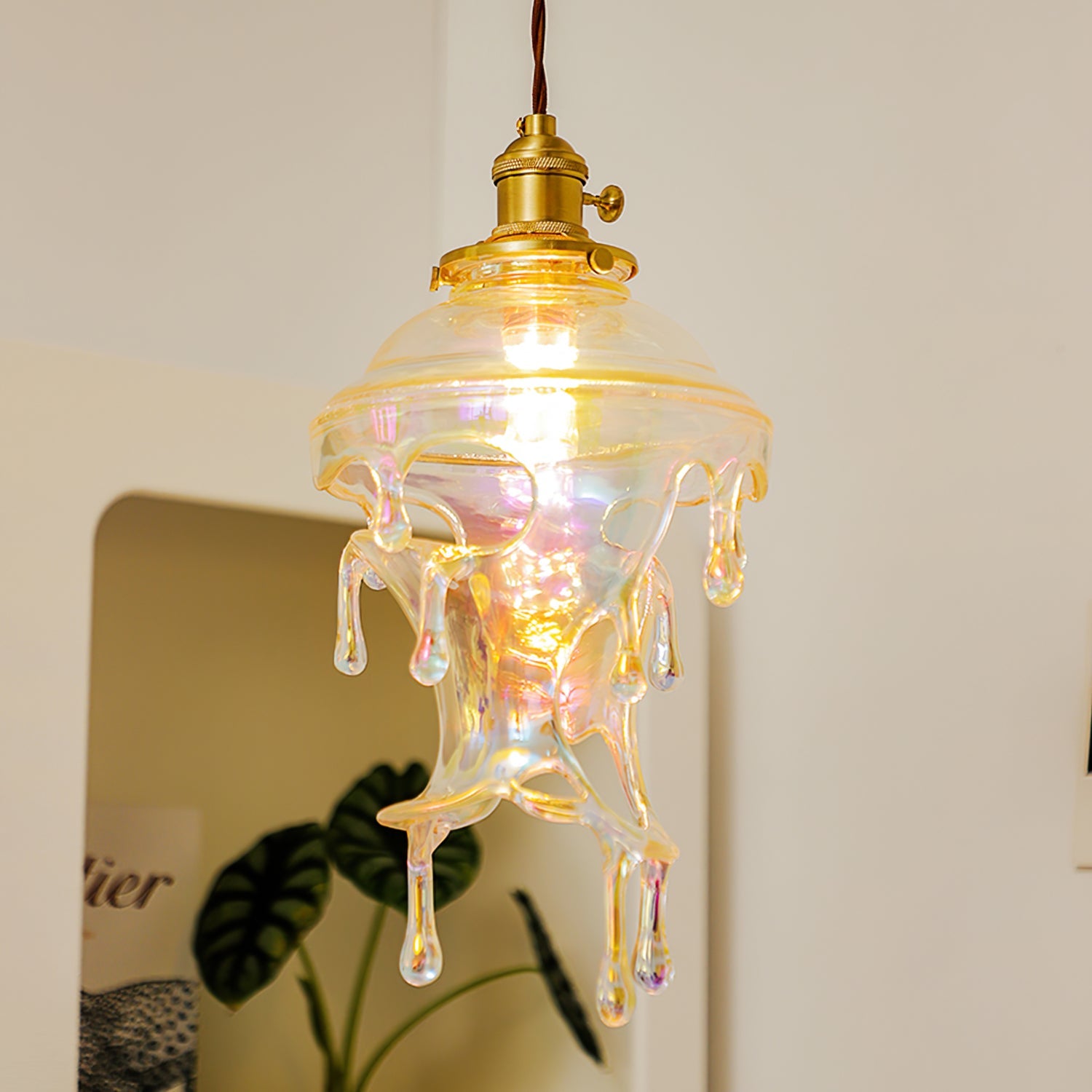 Pendant Light Resin Drip 9.1 in Adjustable Indoor Ceiling Lamp Modern Dining Room Kitchen Hanging Light | Thomler