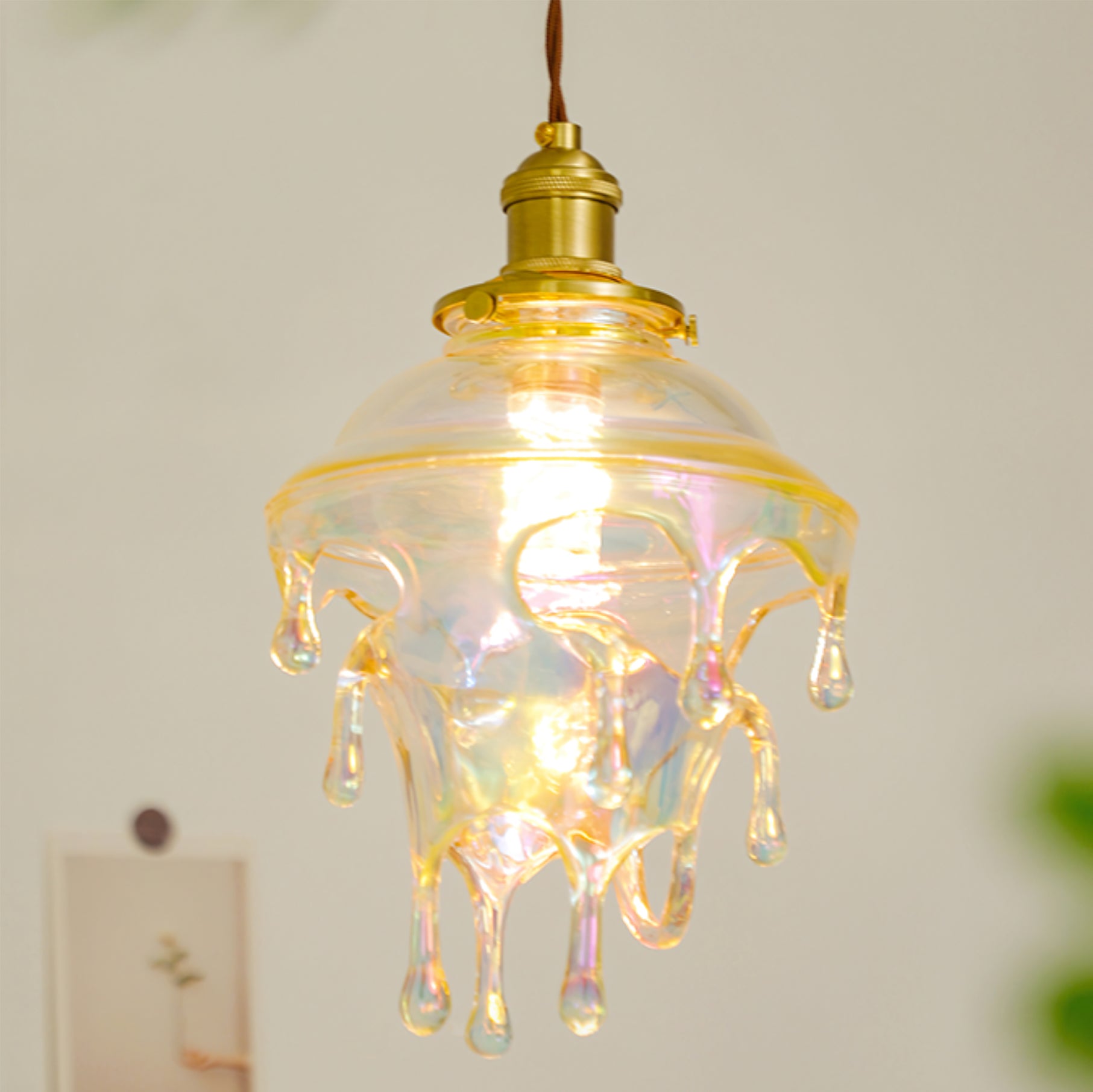 Pendant Light Resin Drip 9.1 in Adjustable Indoor Ceiling Lamp Modern Dining Room Kitchen Hanging Light | Thomler