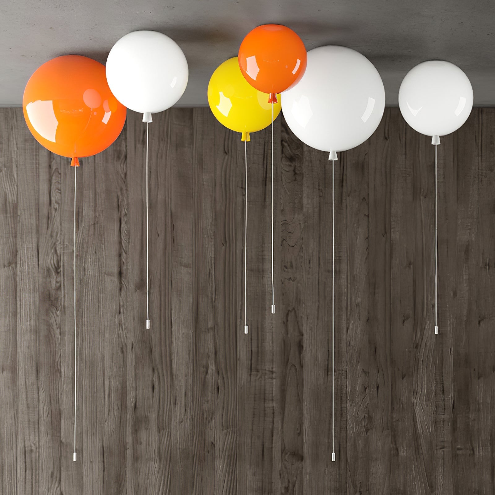 Ceiling Lamp Plastic Balloon 35.0 cm Yellow Childrens Room Pull Cord Hanging Light Playroom Nursery E27 Fixture | Thomler