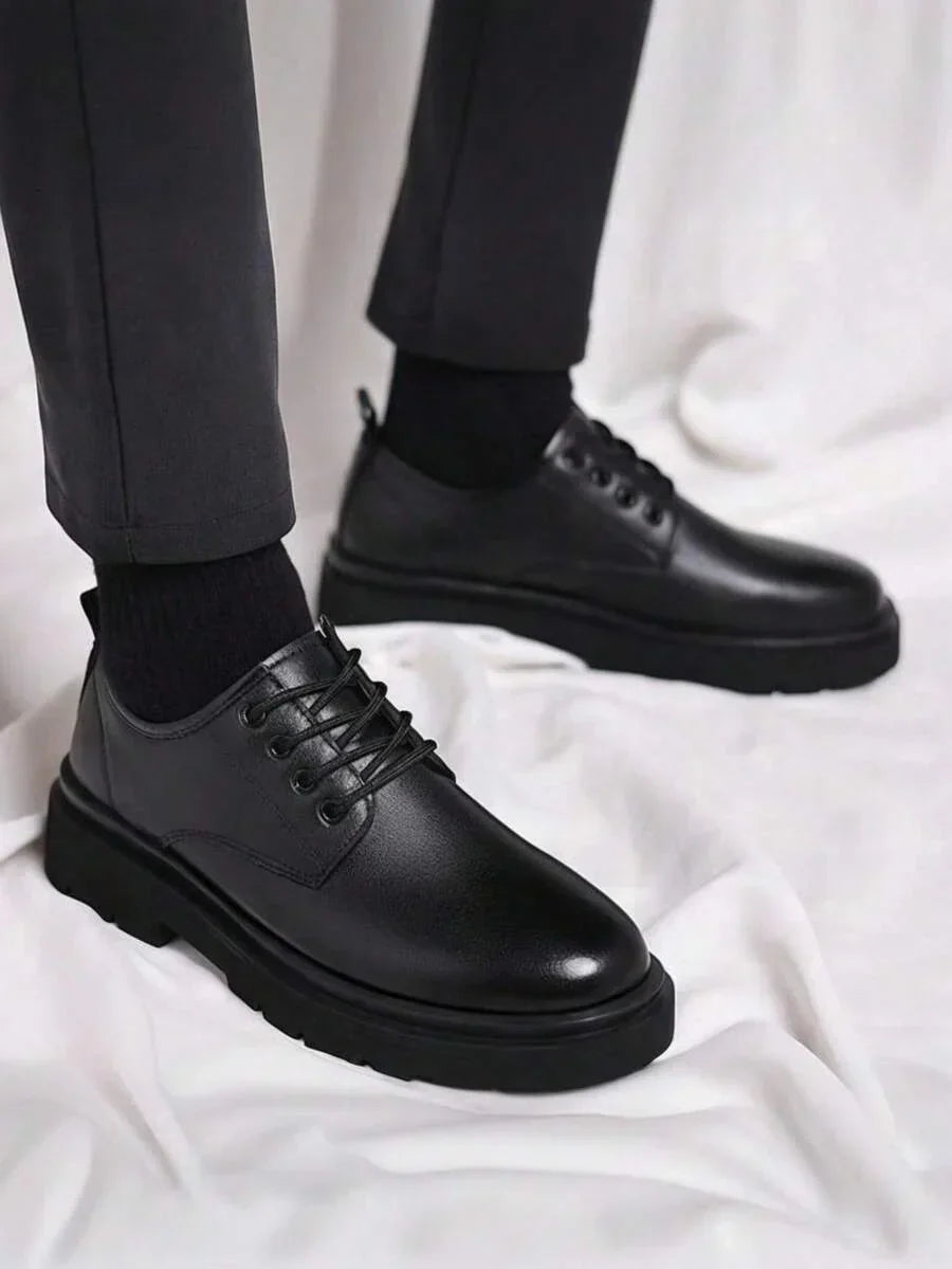 Classic Oxford Lace-Up Boots with Platform Rubber Sole – Casual Leather Footwear for Men | Thomler