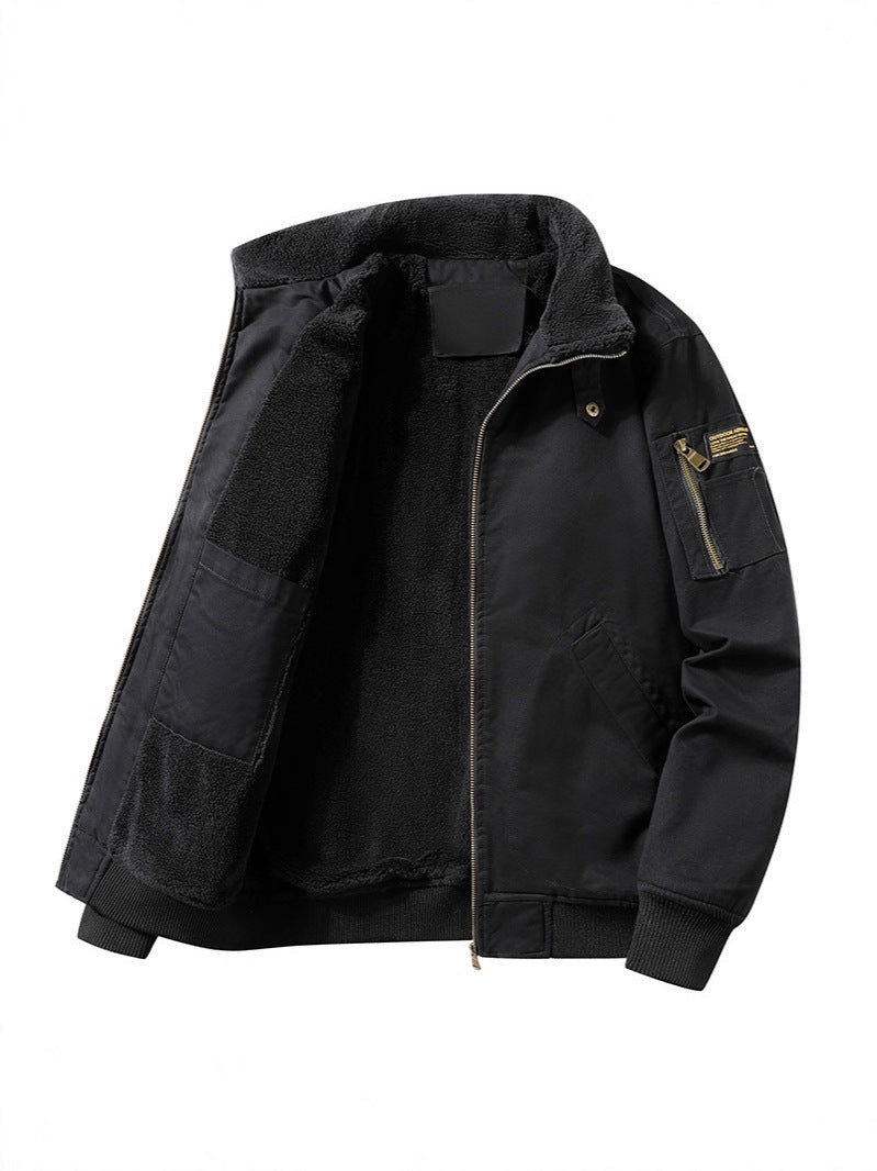 Insulated Winter Aviator Coat with Elastic Band Trim for Men | Thomler