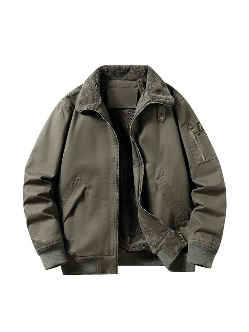 Insulated Winter Aviator Coat with Elastic Band Trim for Men | Thomler