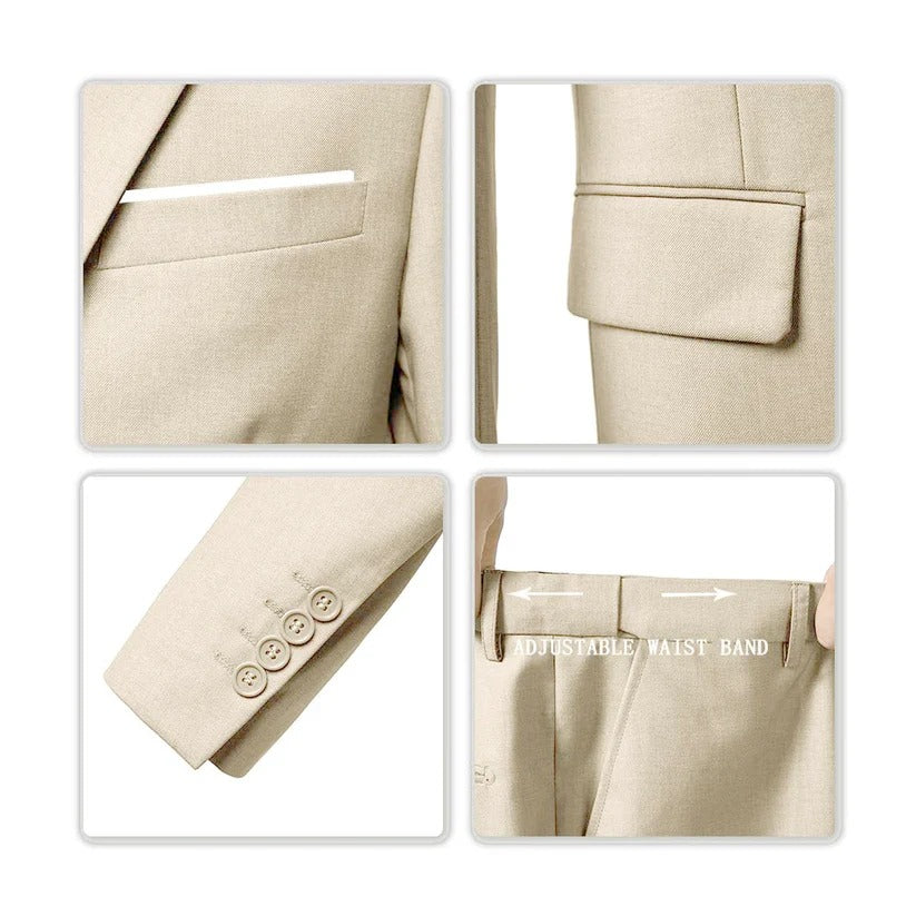 Tailored 3-Piece Suit for Men - Blazer, Vest & Pants Set in Slim Fit for Business, Weddings & Formal Events | Thomler