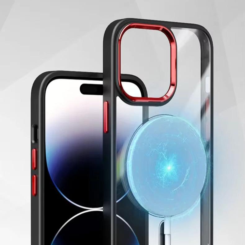 Clear iPhone Case with Metal Camera Ring MagSafe Compatible Shockproof Cover for iPhone 13 14 15 16 17 Pro Max Air Plus Wireless Charging | Thomler