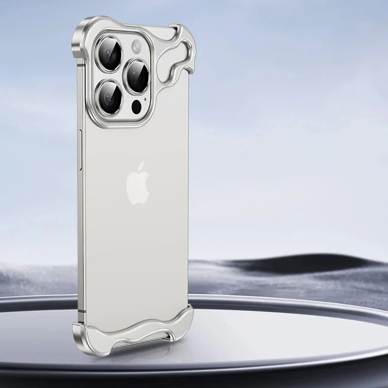 Aluminum Edge-Guard iPhone Bumper – Frameless Camera & Corner Shield for 12-17 Series | Thomler