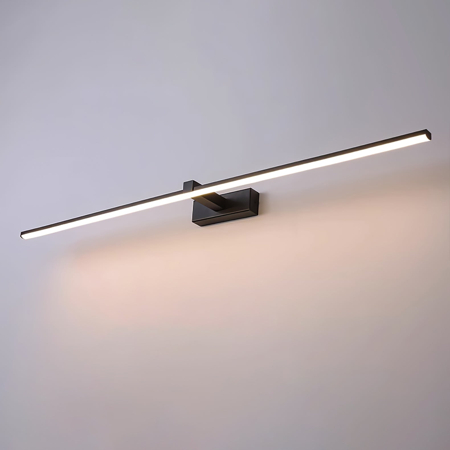 Metal Linear Wall Light Aluminum 15.7 in 1-Light Black Bathroom Vanity Lighting | Thomler