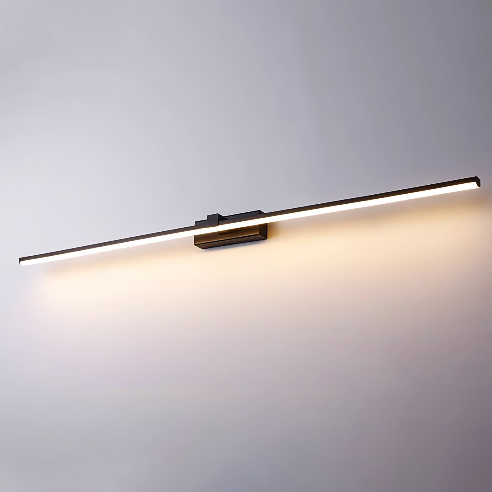 Metal Linear Wall Light Aluminum 15.7 in 1-Light Black Bathroom Vanity Lighting | Thomler