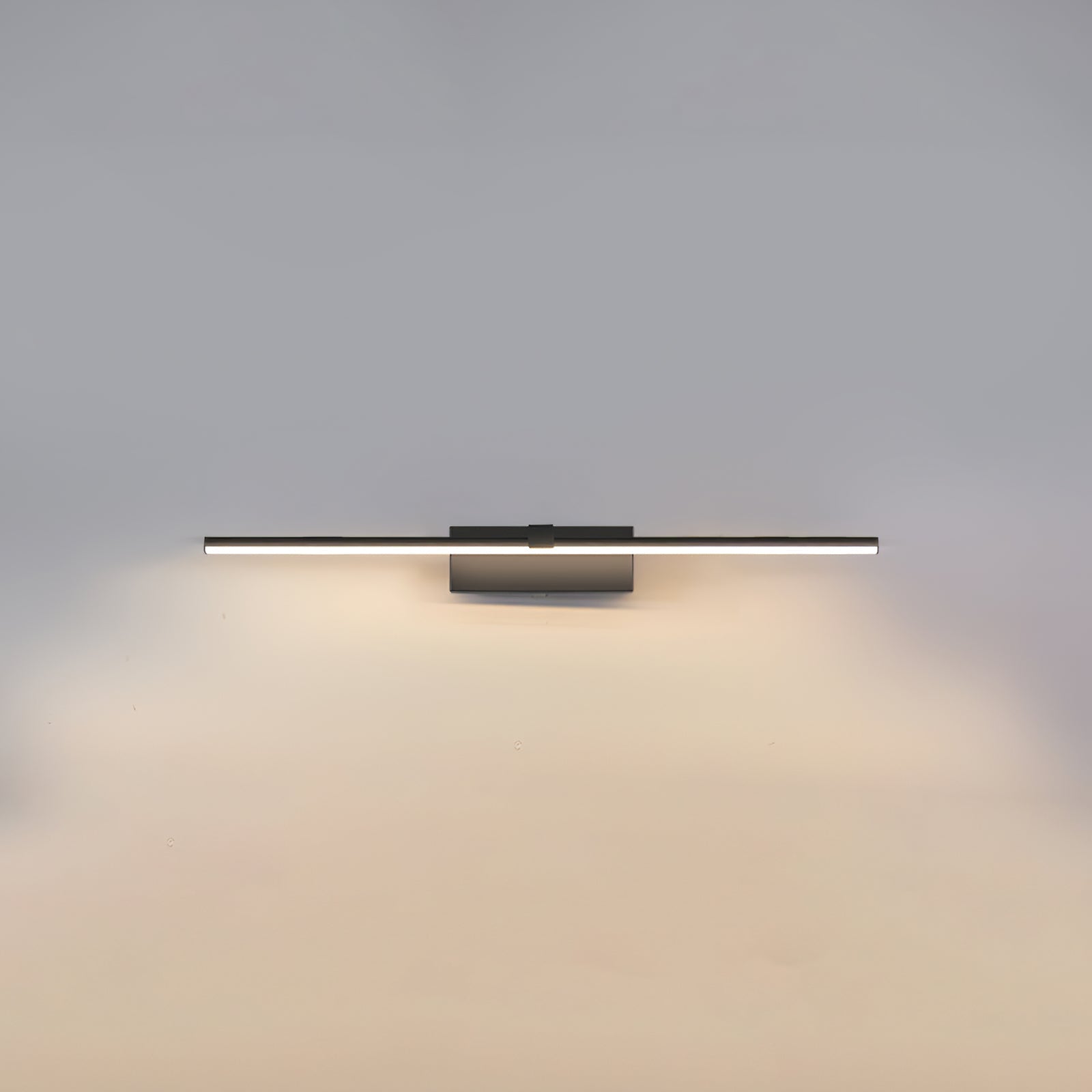 Metal Linear Wall Light Aluminum 15.7 in 1-Light Black Bathroom Vanity Lighting | Thomler