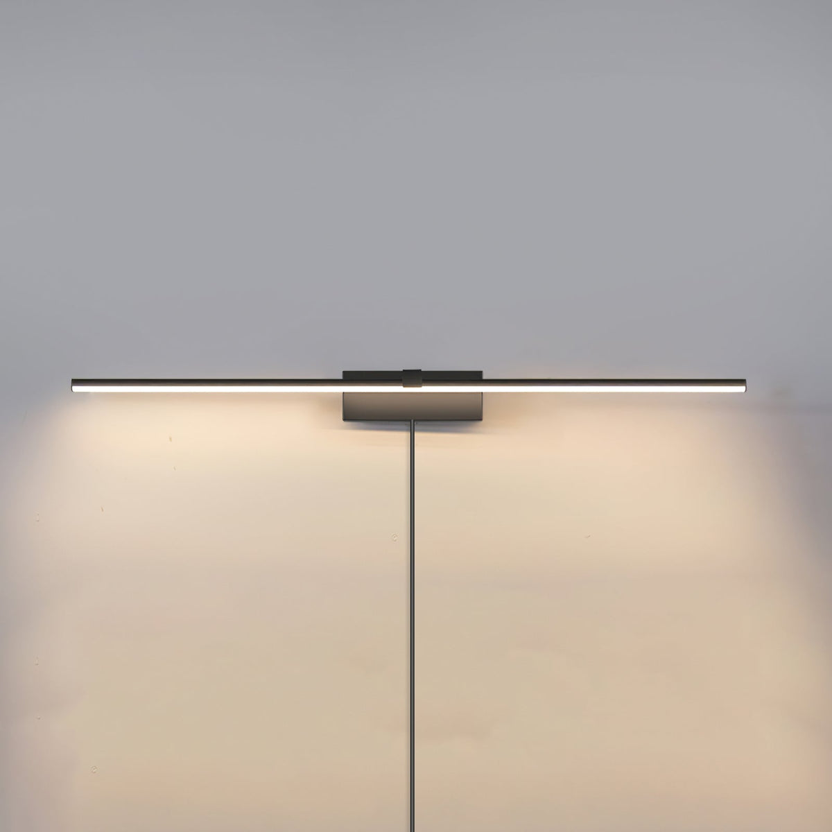 Modern LED Vanity Bar Light with Plug – Black & White Metal Tube Sconce for Bathroom Mirror, Adjustable Color Temperature – 16 to 31 in | Thomler
