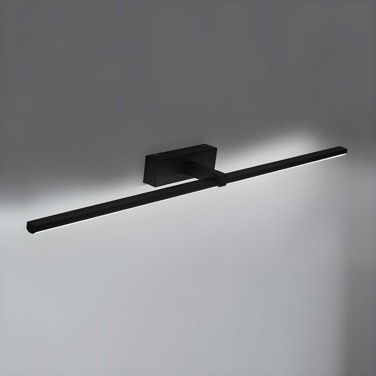 Metal Linear Wall Light Aluminum 15.7 in 1-Light Black Bathroom Vanity Lighting | Thomler