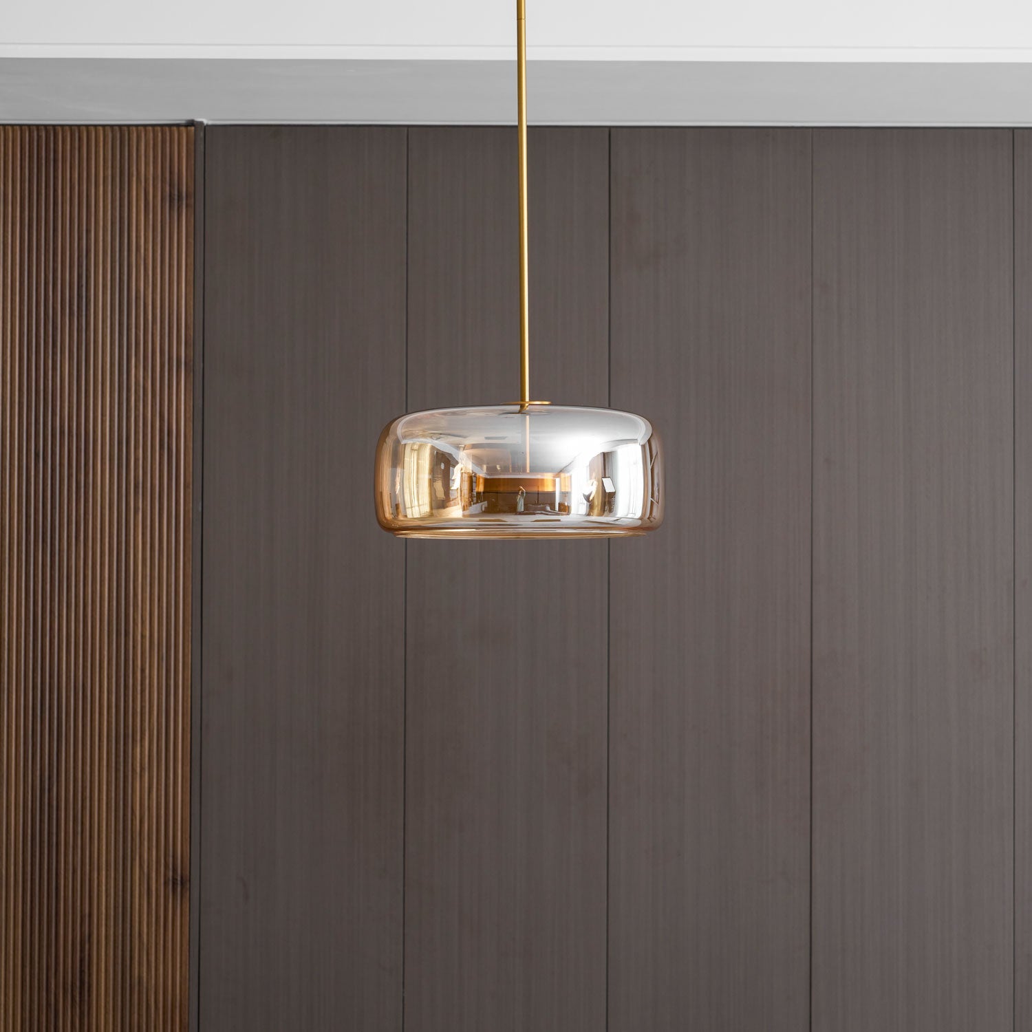 Smoked Glass Pendant Light 10.2 in LED Kitchen Island Dining Ceiling Fixture Modern Adjustable Hanging Lamp | Thomler