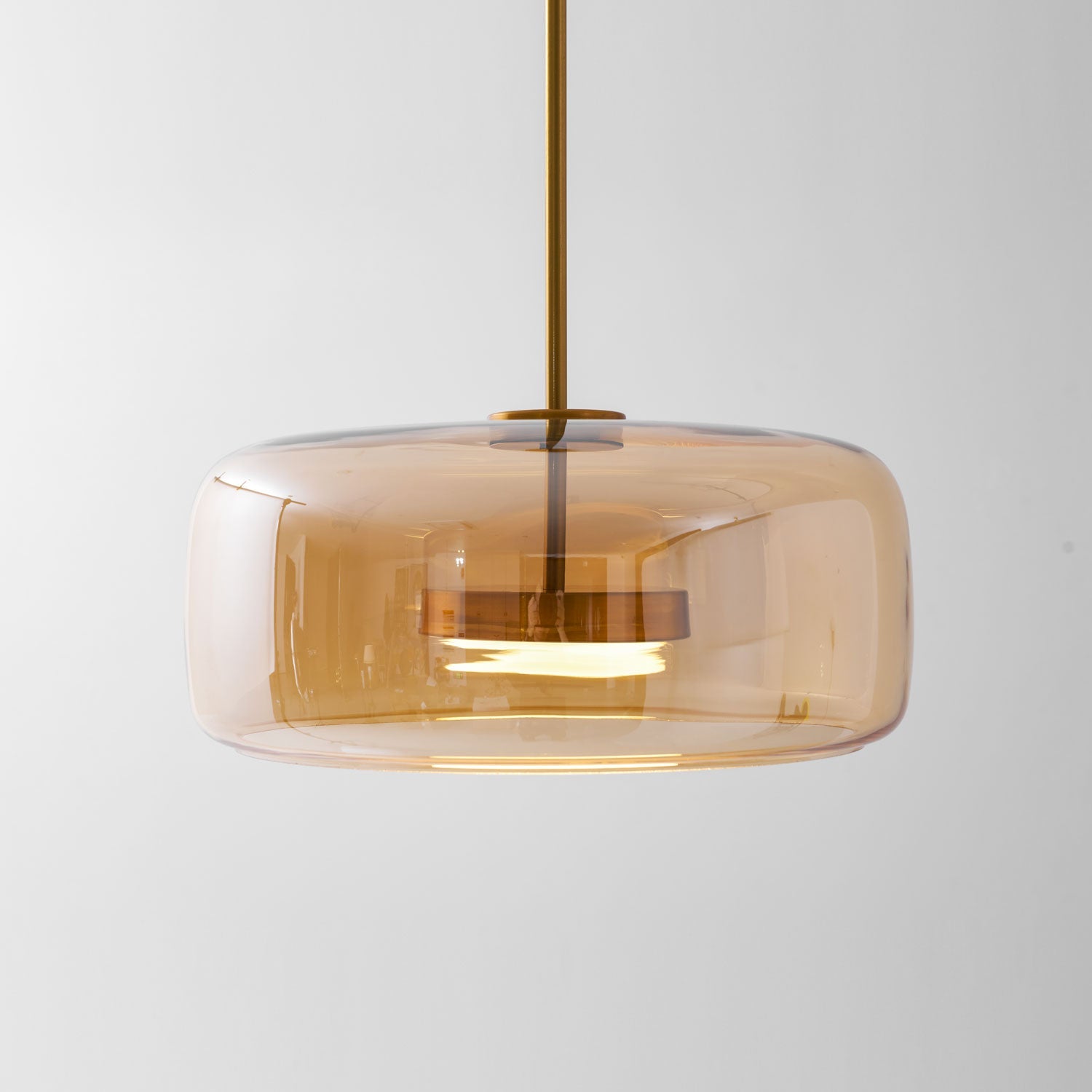 Smoked Glass Pendant Light 10.2 in LED Kitchen Island Dining Ceiling Fixture Modern Adjustable Hanging Lamp | Thomler