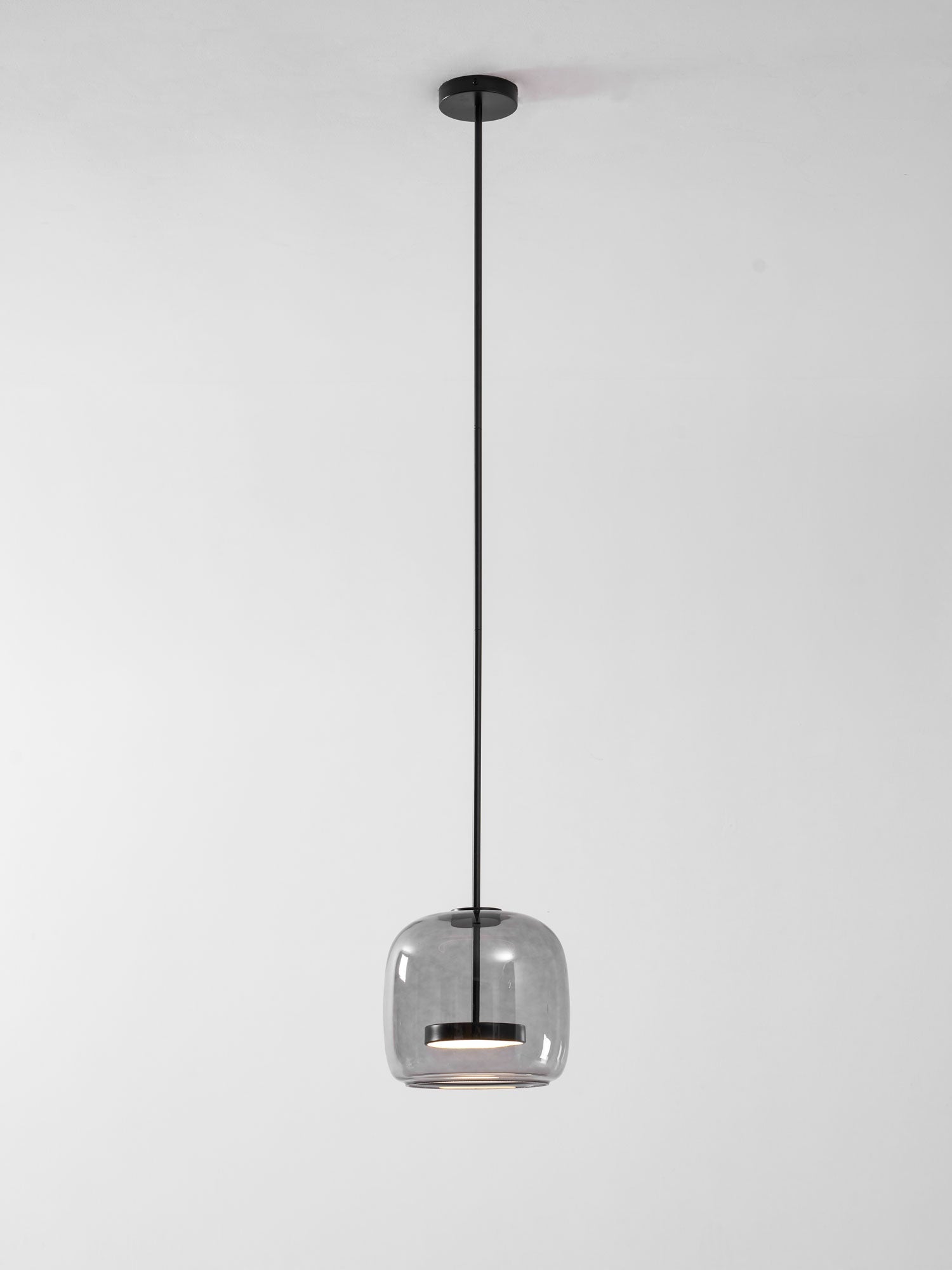 Smoked Glass Pendant Light 10.2 in LED Kitchen Island Dining Ceiling Fixture Modern Adjustable Hanging Lamp | Thomler