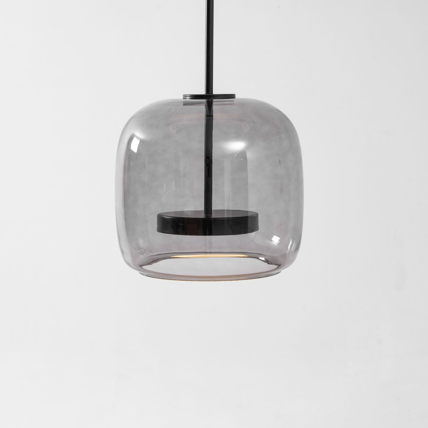 Smoked Glass Pendant Light 10.2 in LED Kitchen Island Dining Ceiling Fixture Modern Adjustable Hanging Lamp | Thomler