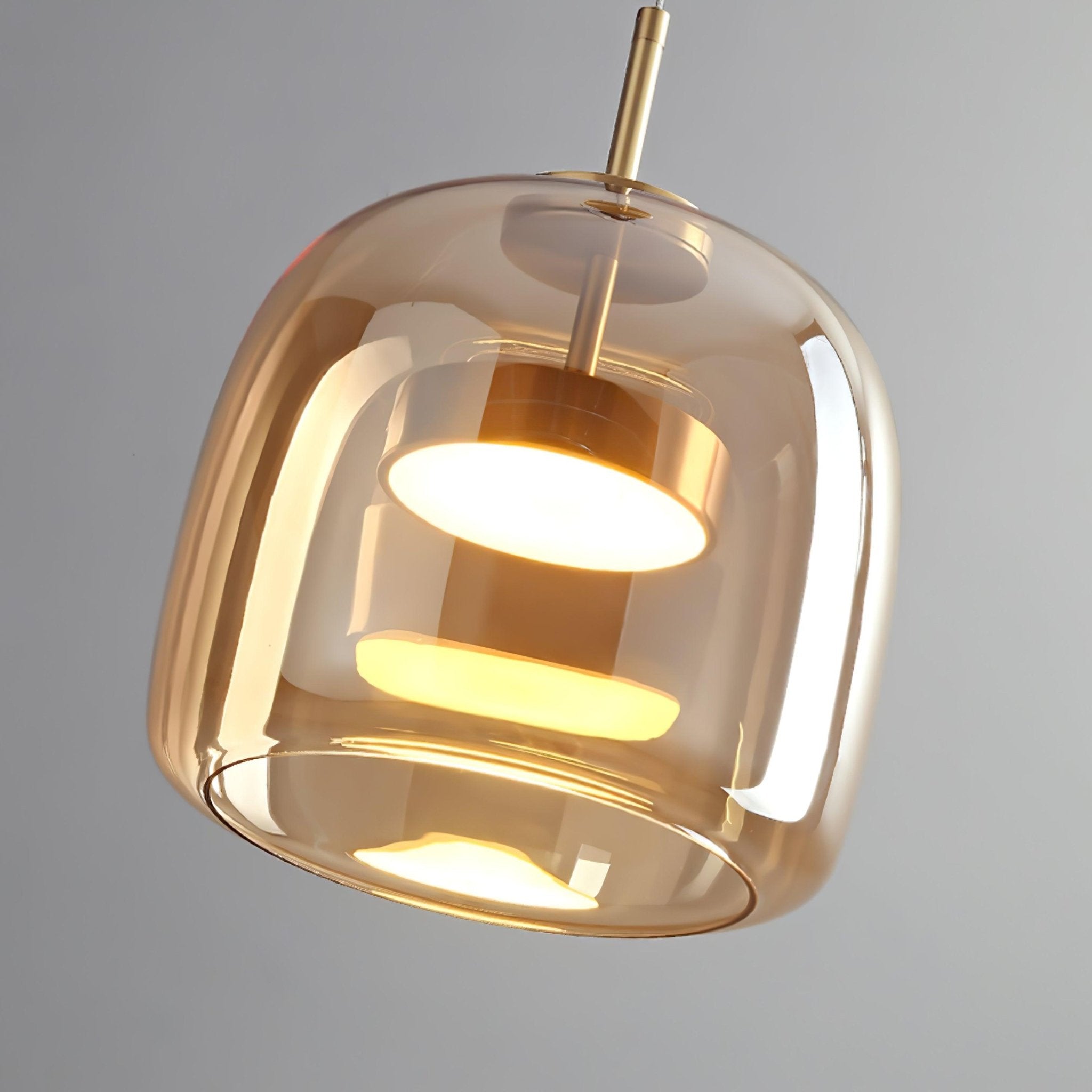 Smoked Glass Pendant Light 10.2 in LED Kitchen Island Dining Ceiling Fixture Modern Adjustable Hanging Lamp | Thomler