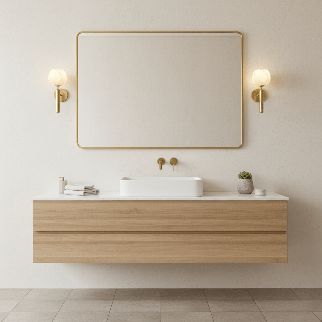 Brass Wall Sconce 12.2 in LED Indoor Alabaster Flower Decorative Lighting | Thomler