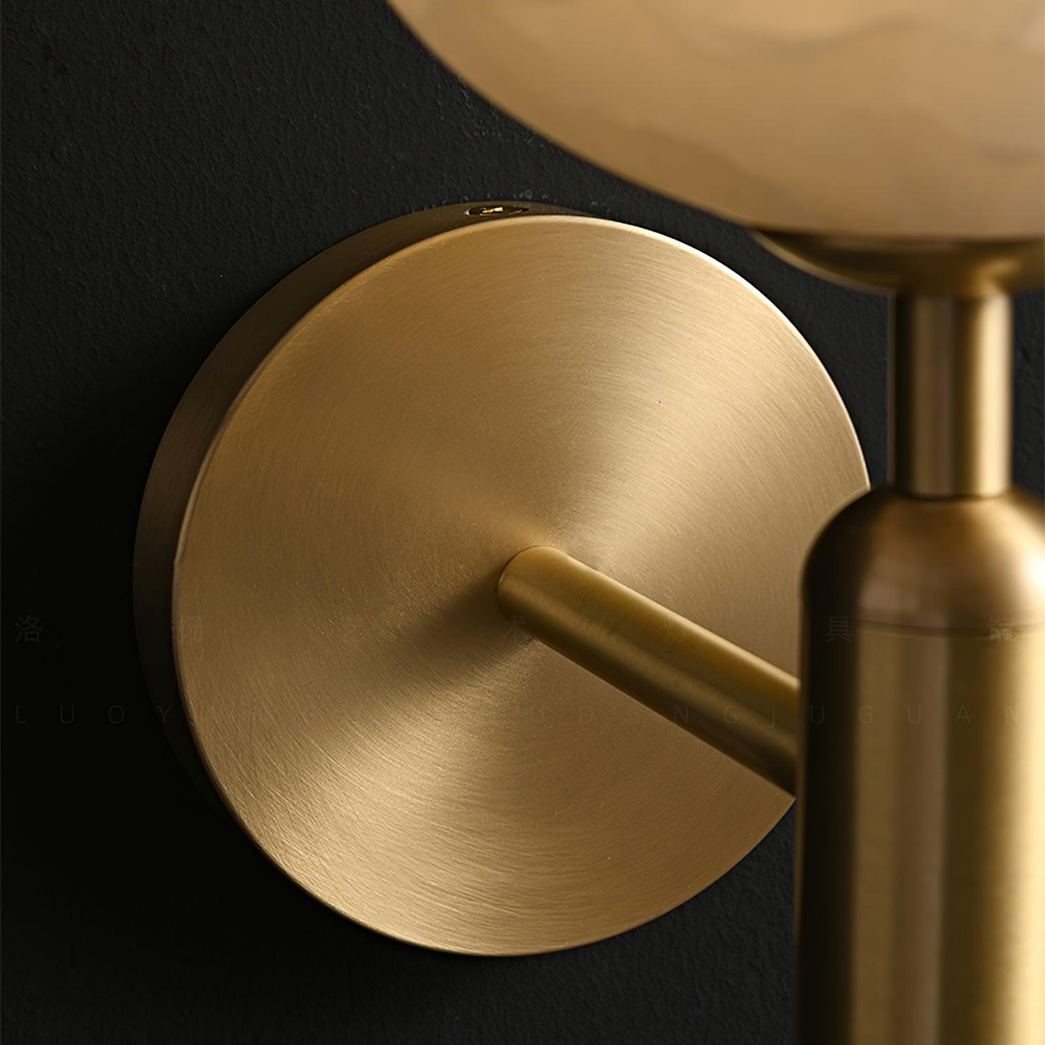 Brass Wall Sconce 12.2 in LED Indoor Alabaster Flower Decorative Lighting | Thomler