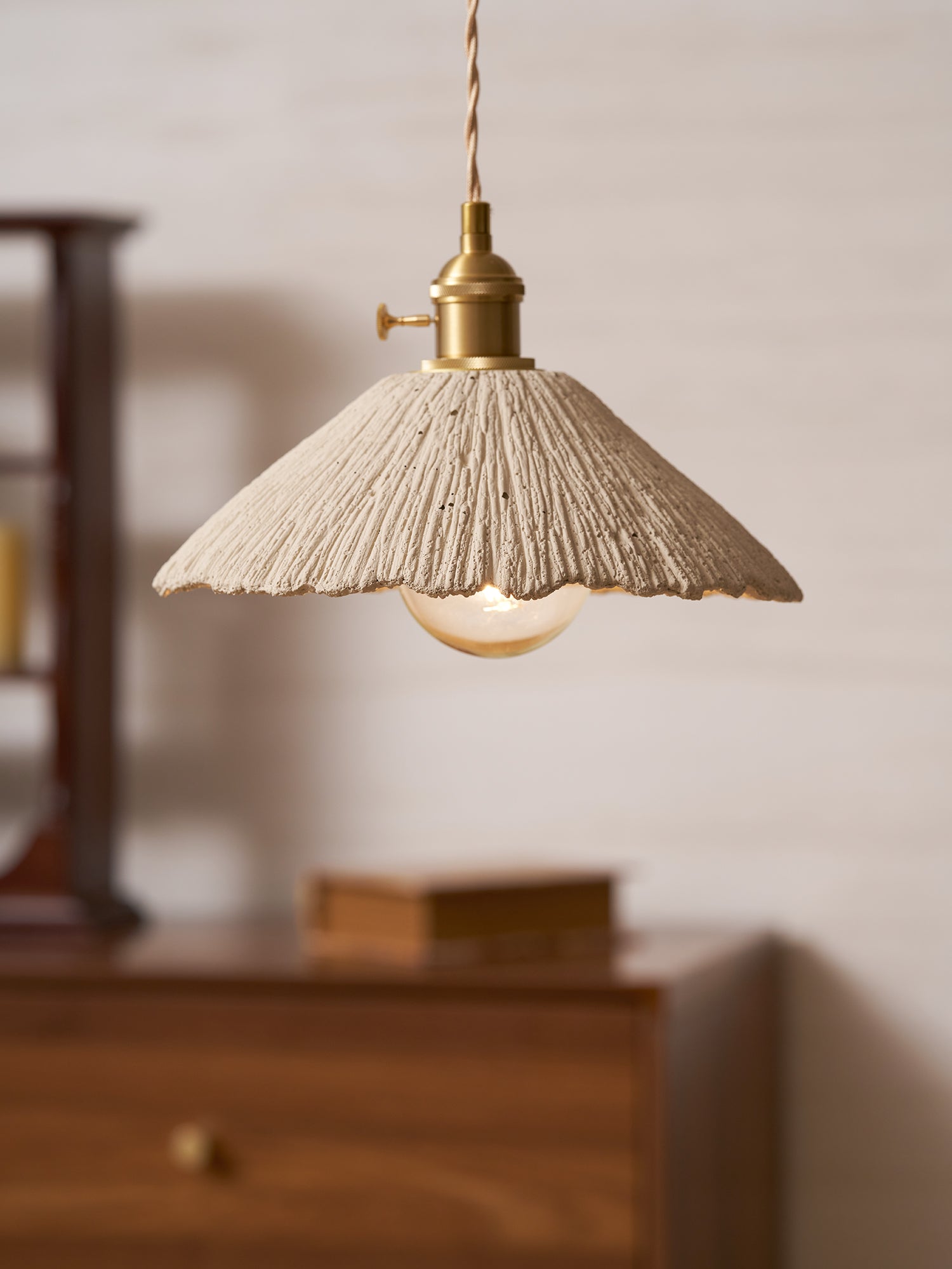 Pendant Light Cement 9.8 in Adjustable Modern Dining Room Kitchen Island Hanging Ceiling Lamp | Thomler