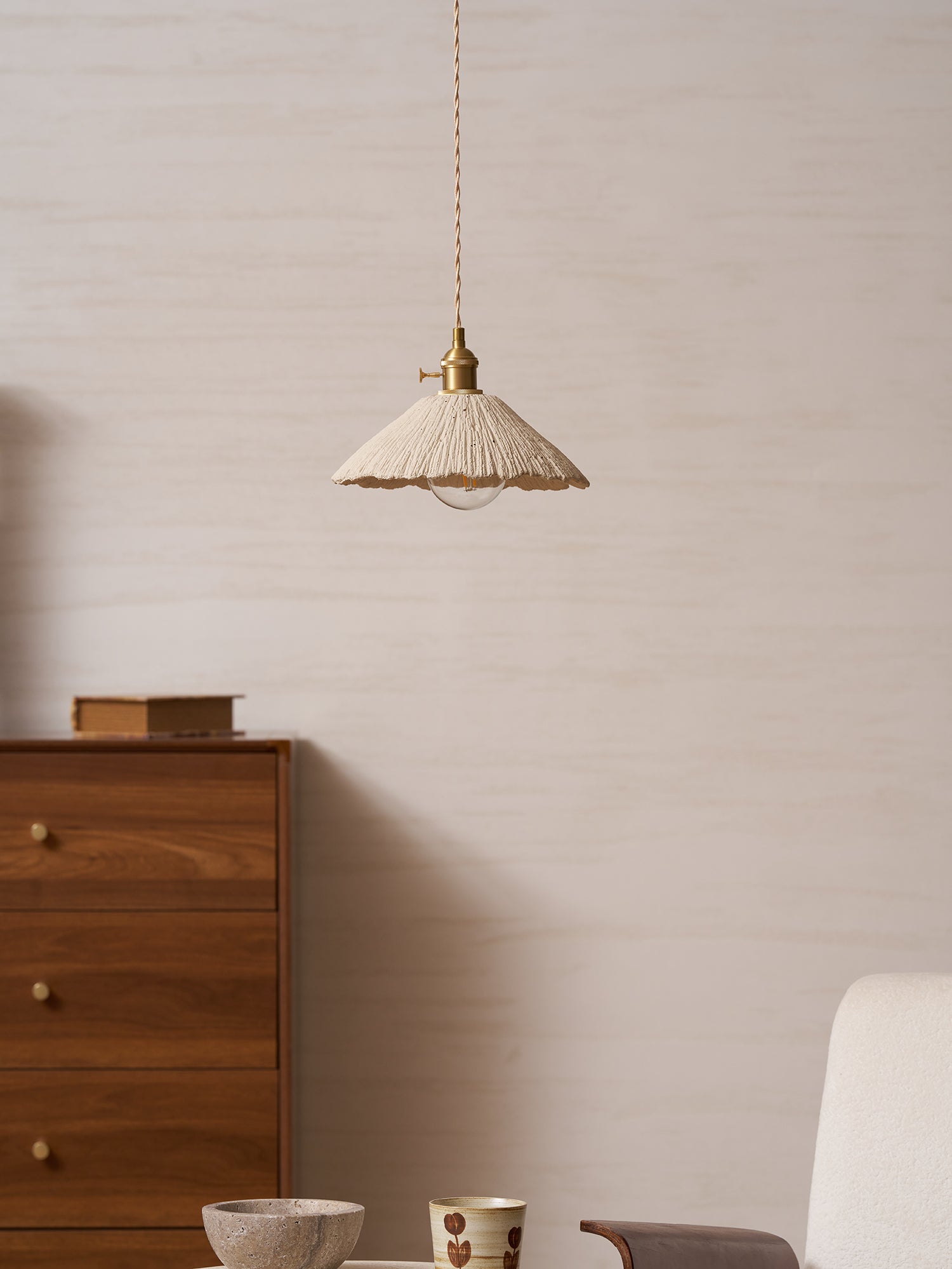 Pendant Light Cement 9.8 in Adjustable Modern Dining Room Kitchen Island Hanging Ceiling Lamp | Thomler