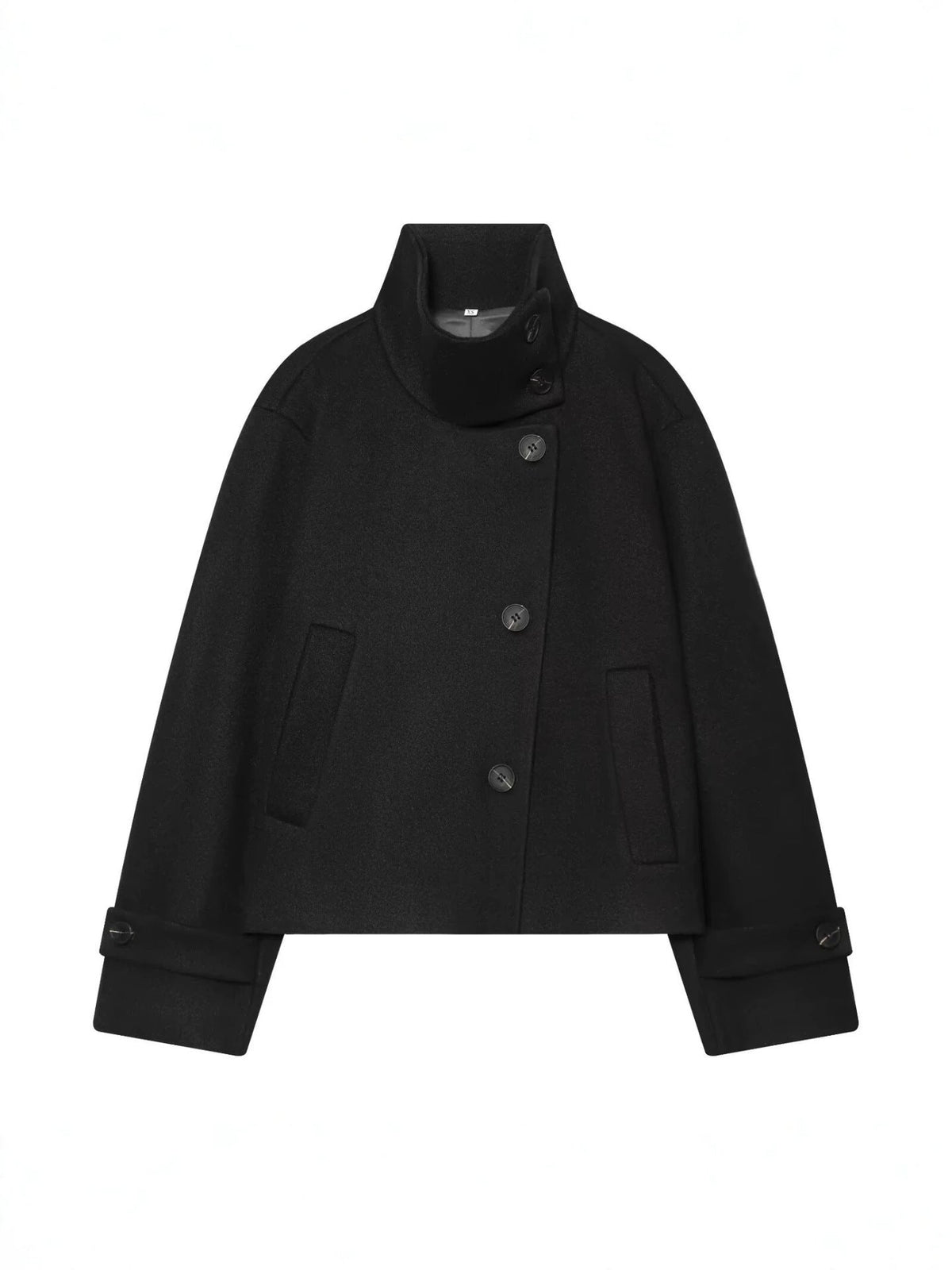 Women's Wool Coat with Notch Collar and Dolman Sleeves – Knee-Length Winter Jacket for Office and Casual Wear | Thomler