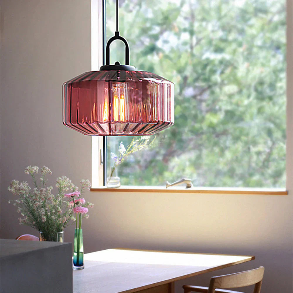 Pendant Light Hand Blown Glass 28.0 cm Green Dining Room Vintage Hanging Ceiling Lamp Minimalist LED Kitchen Island | Thomler