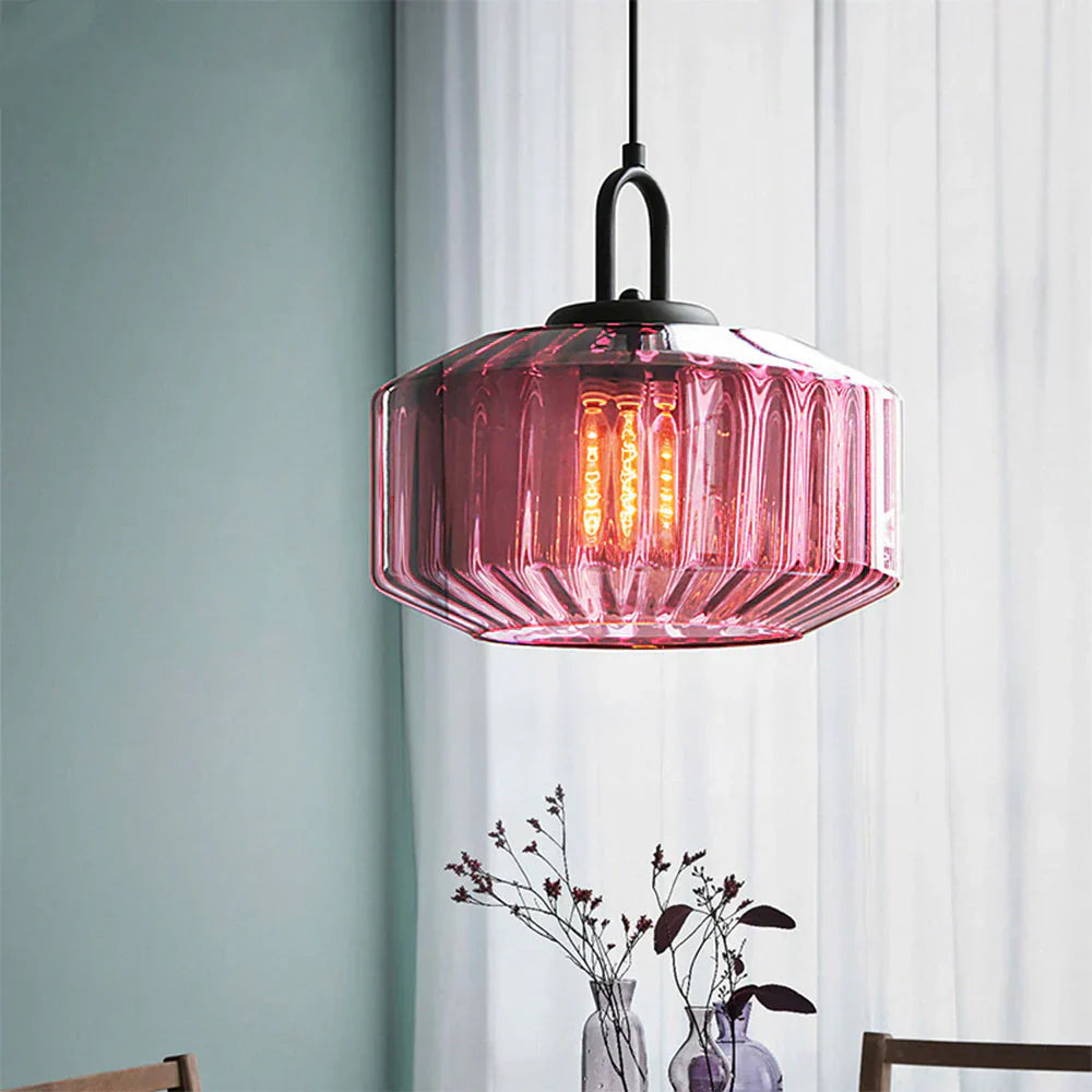 Pendant Light Hand Blown Glass 28.0 cm Green Dining Room Vintage Hanging Ceiling Lamp Minimalist LED Kitchen Island | Thomler