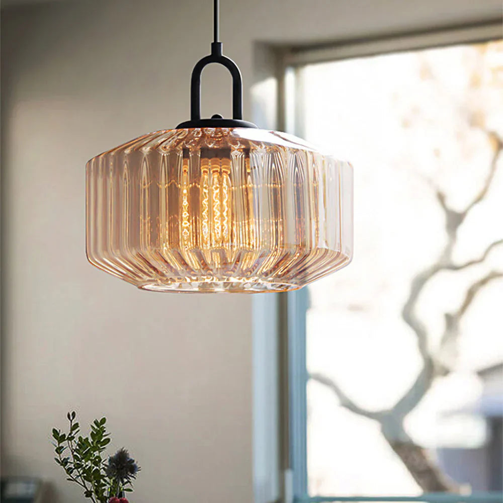 Pendant Light Hand Blown Glass 28.0 cm Green Dining Room Vintage Hanging Ceiling Lamp Minimalist LED Kitchen Island | Thomler