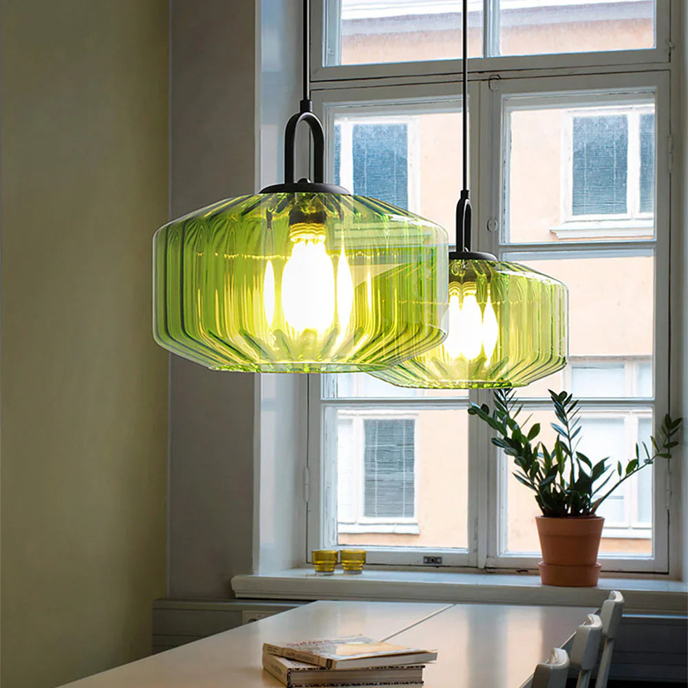 Pendant Light Glass 11 in Handblown Indoor Warm Glow Dining Room Kitchen Hallway Lighting | Thomler