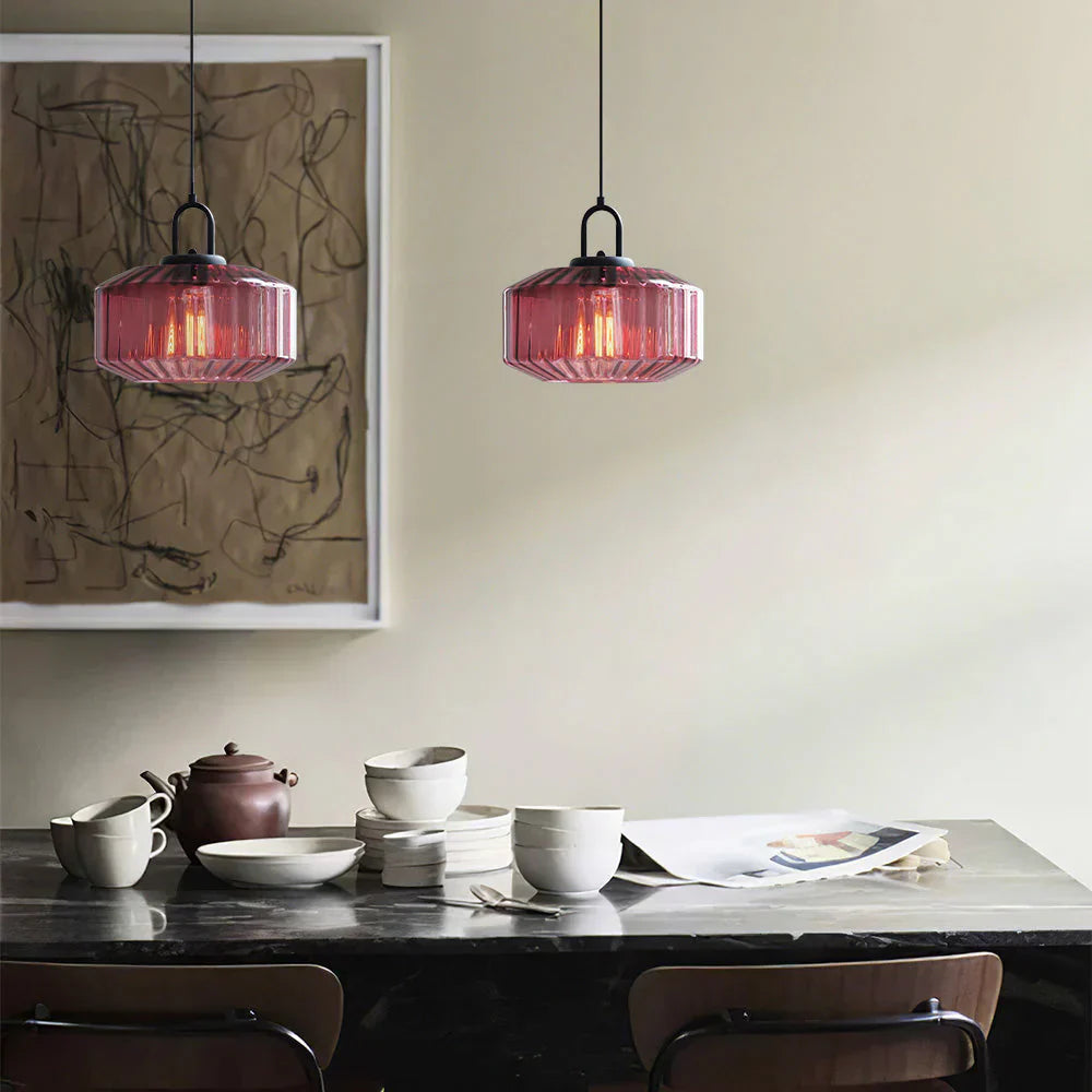 Pendant Light Hand Blown Glass 28.0 cm Green Dining Room Vintage Hanging Ceiling Lamp Minimalist LED Kitchen Island | Thomler