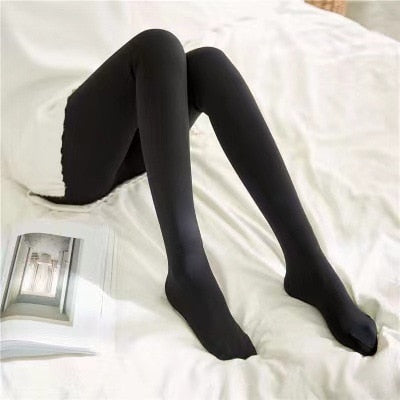 Fleece-Lined Shaping Tights – High-Waist Winter Hosiery with Sheer Look | Thomler