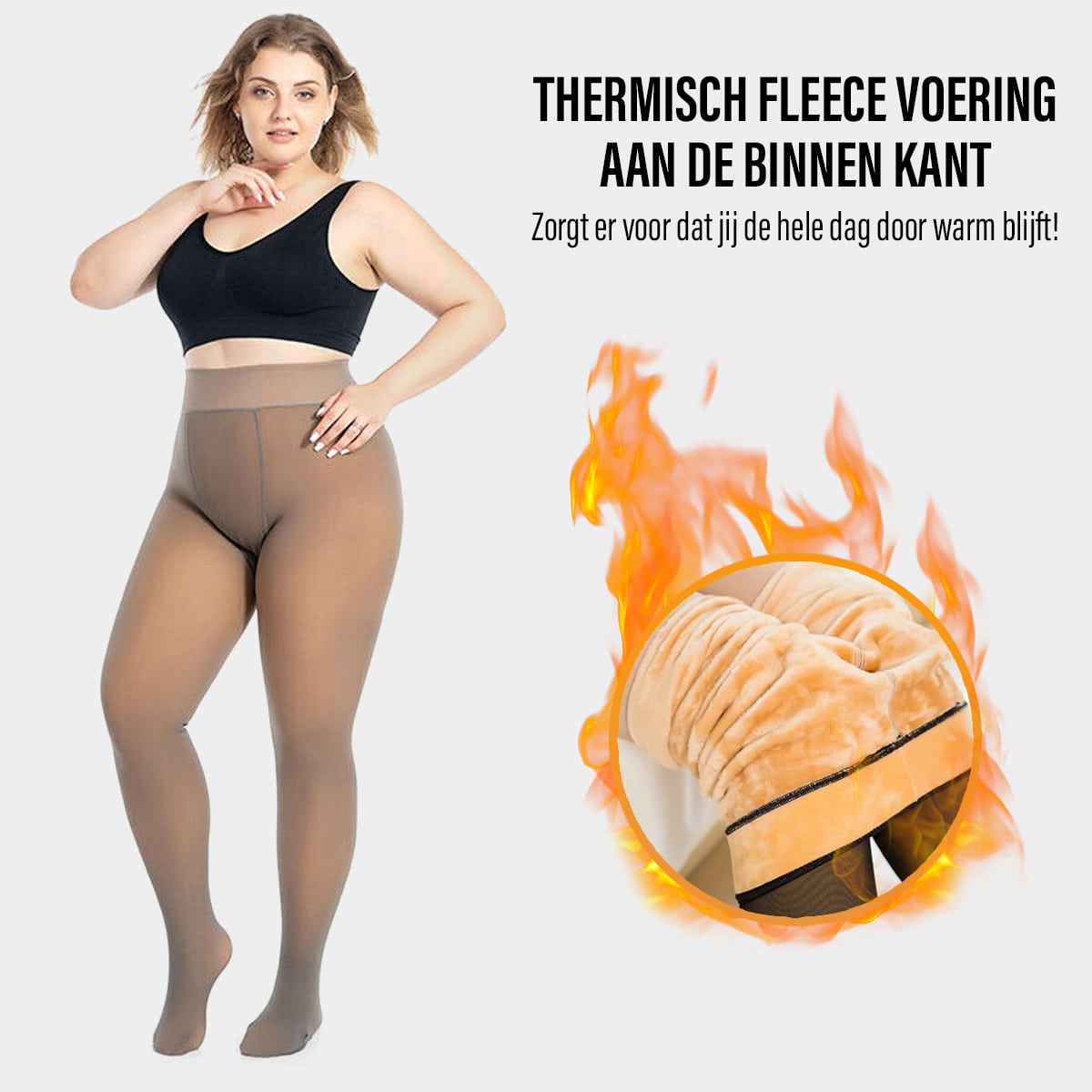 Fleece-Lined Shaping Tights – High-Waist Winter Hosiery with Sheer Look | Thomler
