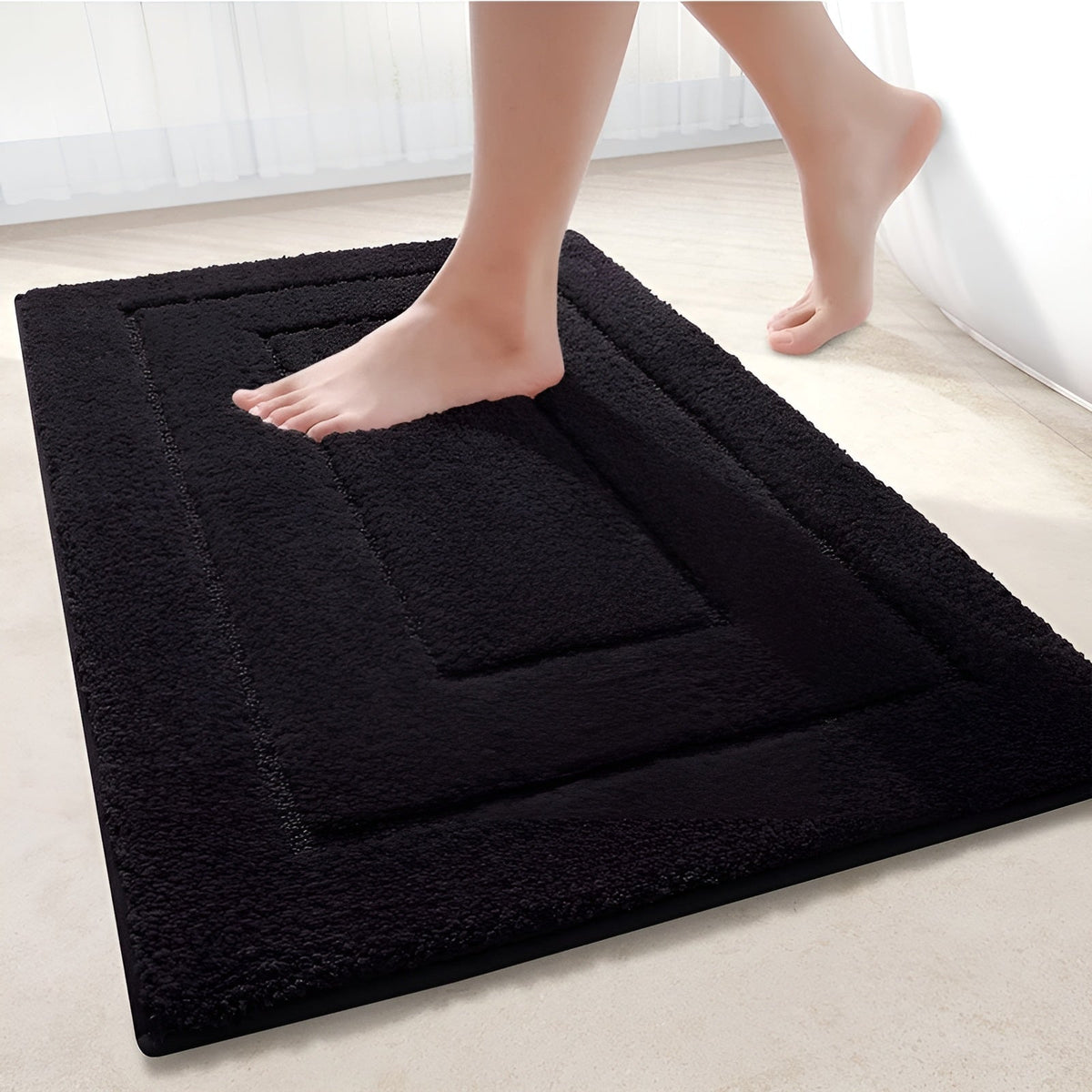 Soft Microfiber Bath Mat with Non-Slip Backing for Shower & Bathroom Safety | Thomler