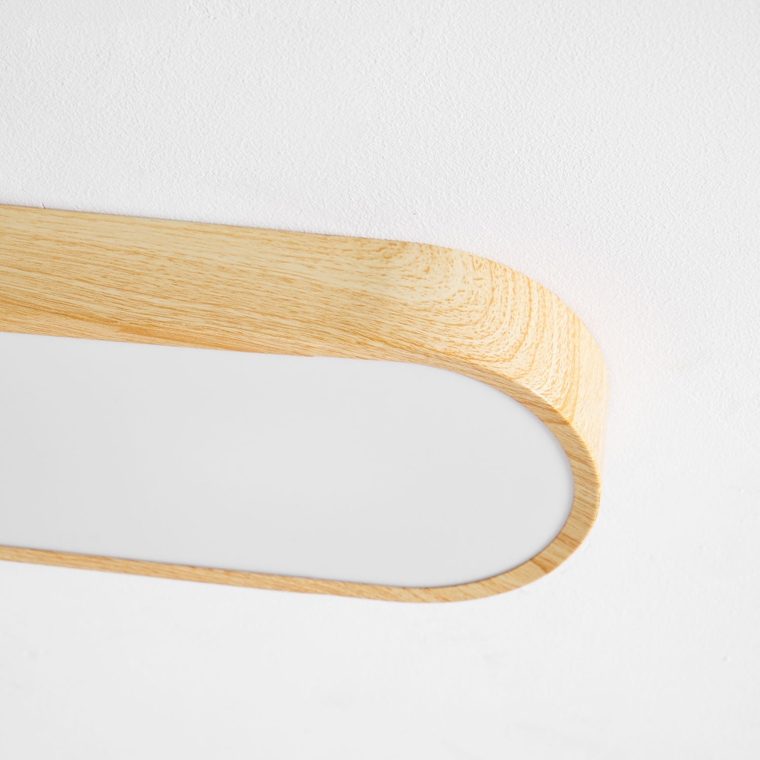 Ceiling Light Wood Look LED 40.0 cm White Flush Mount Living Room Bedroom Hallway Scandinavian Ceiling Lamp | Thomler